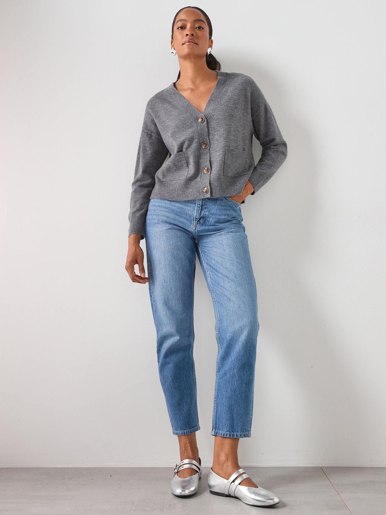  image of mango-high-rise-mom-jeans-blue