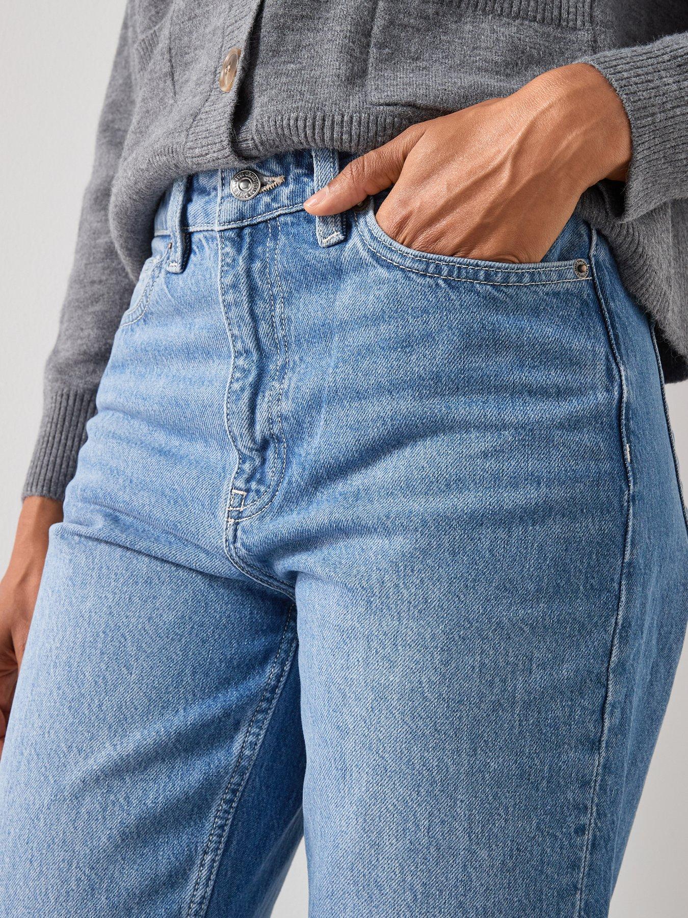  image of mango-high-rise-mom-jeans-blue