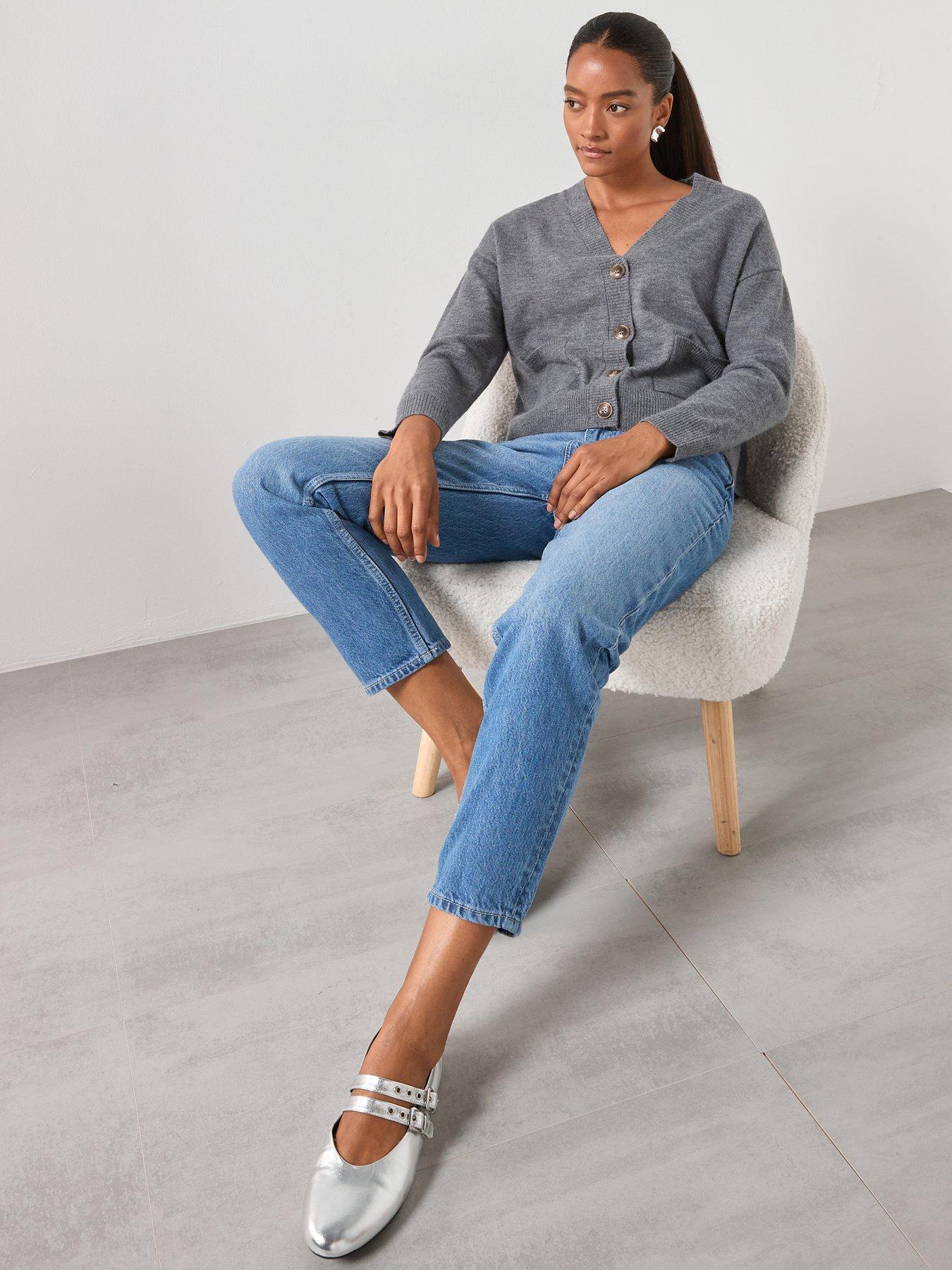  image of mango-high-rise-mom-jeans-blue