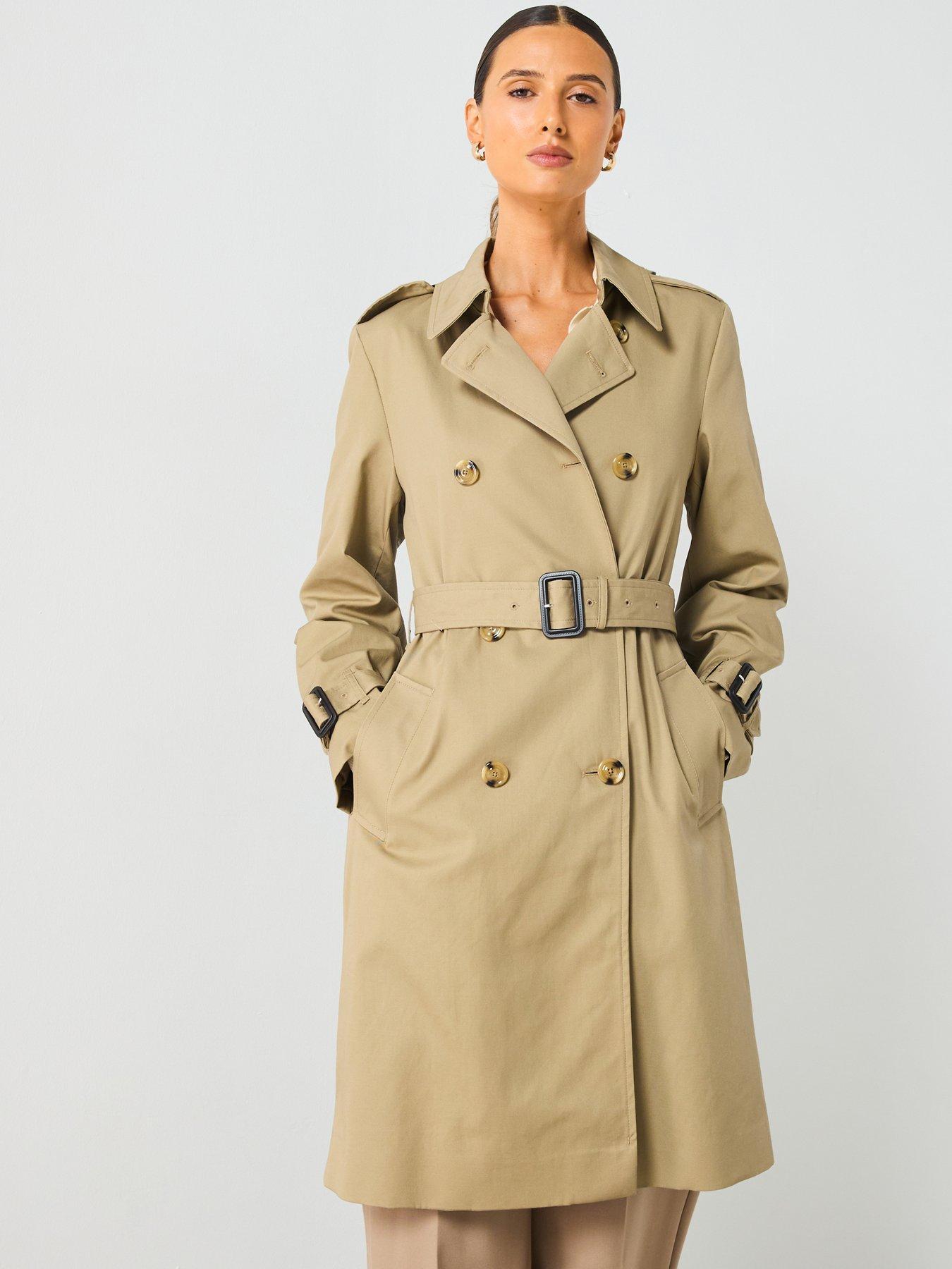 undefined Belted Trench Coat - Beige