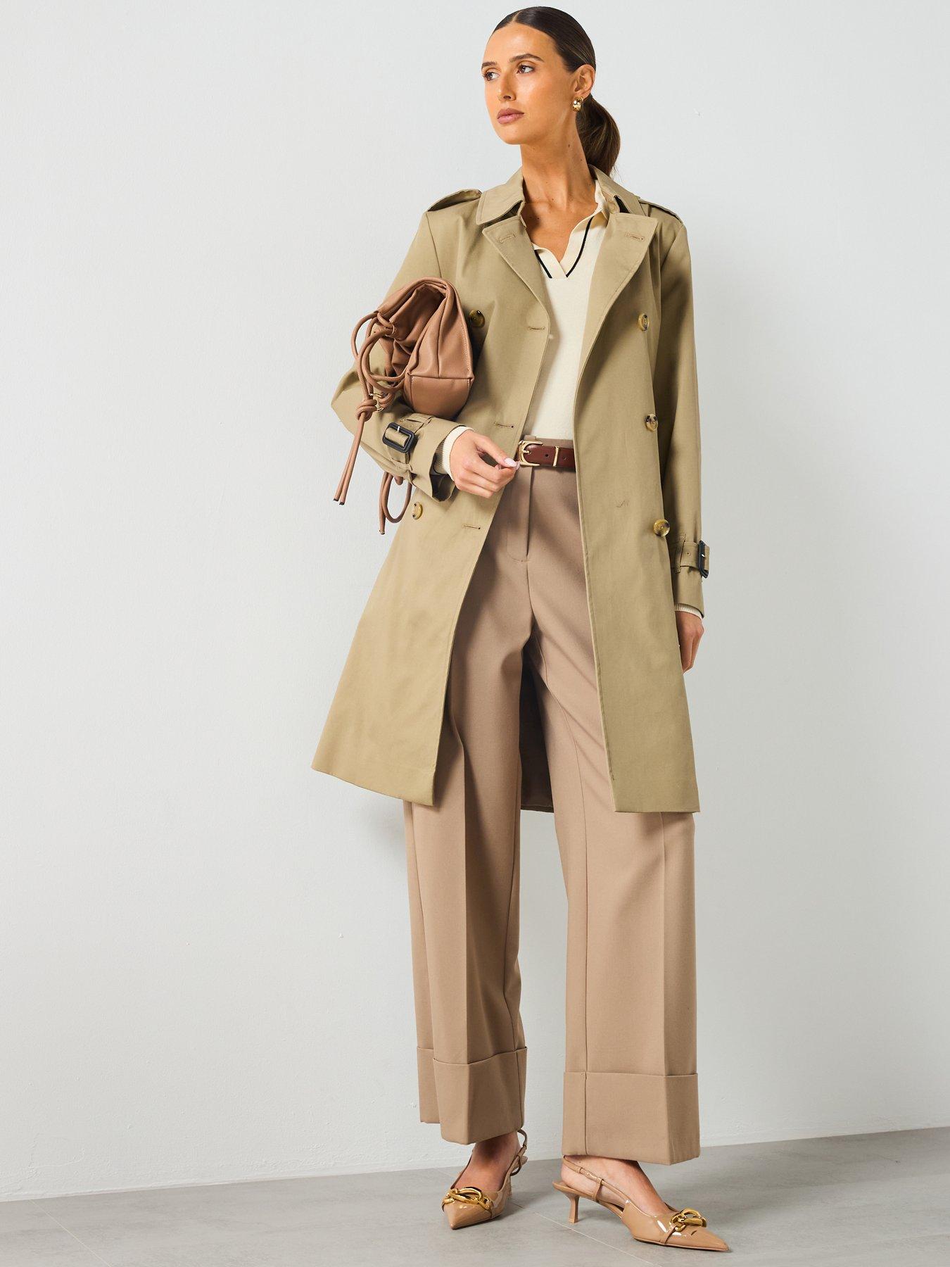 Image 3 of 6 of Mango Belted Trench Coat - Beige