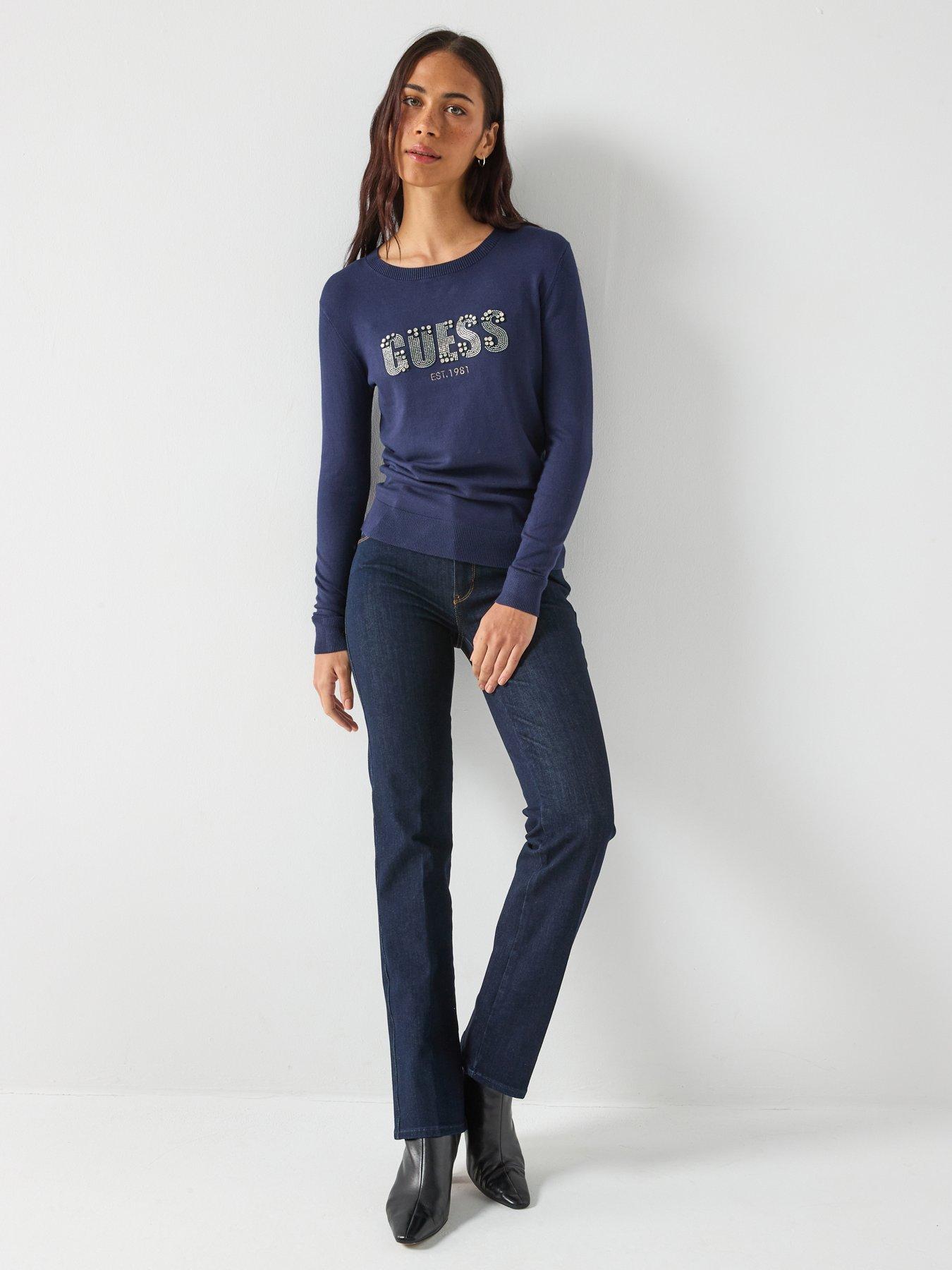  image of guess-sexy-straight-cut-jeans-blue