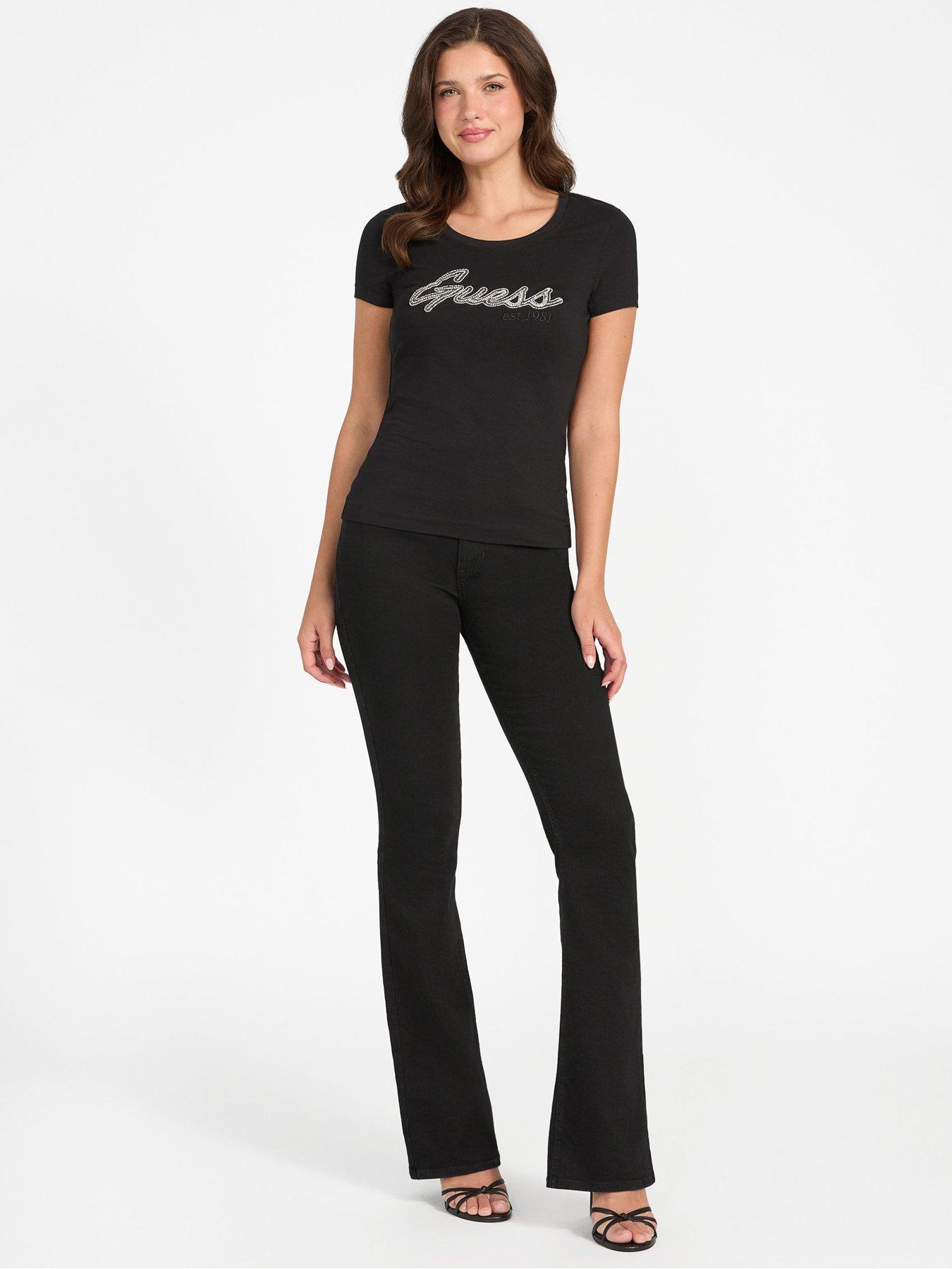 Image 3 of 4 of Guess Short Sleeve Logo Hot Fix T-Shirt - Black