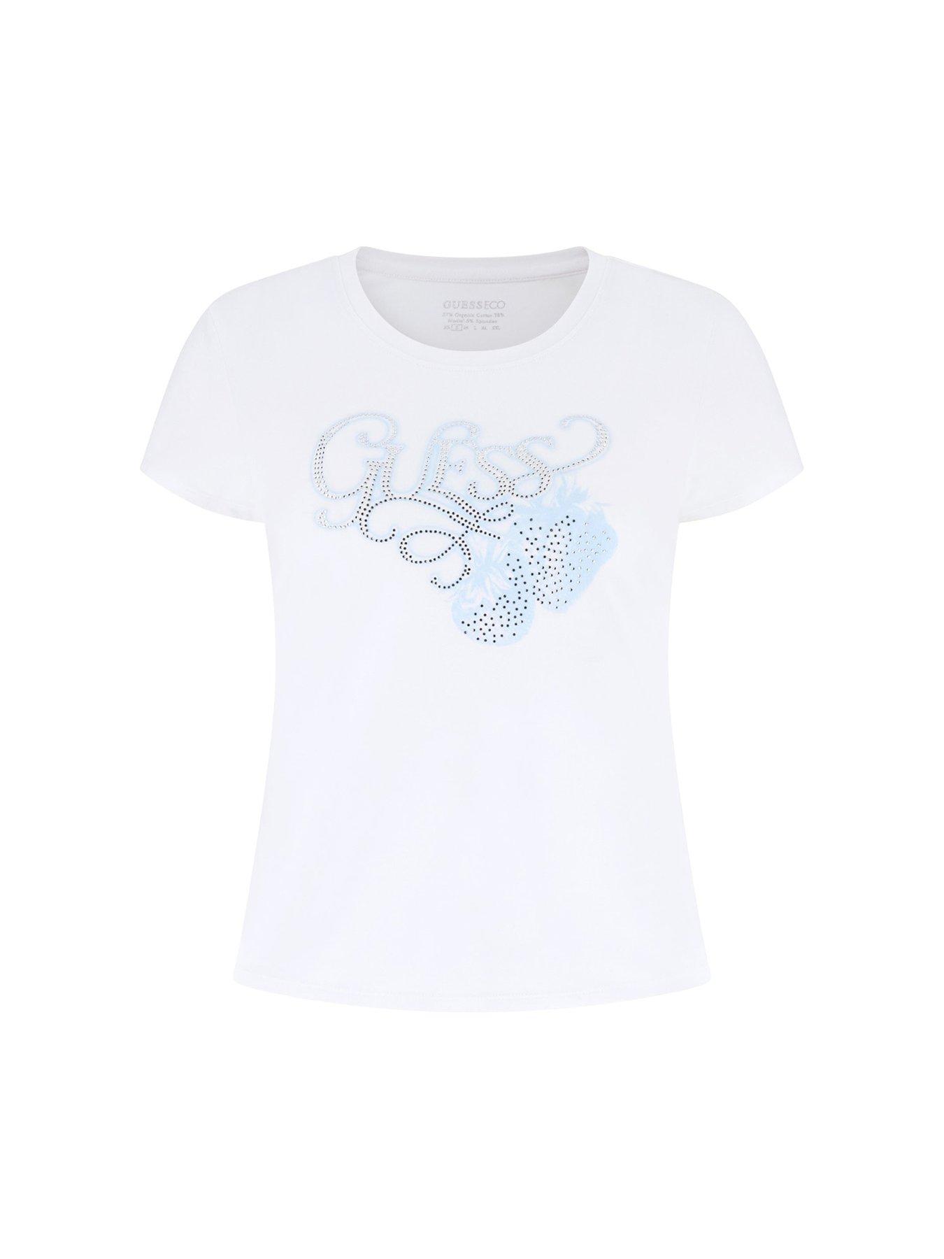  image of guess-short-sleeve-strawberry-t-shirt-white