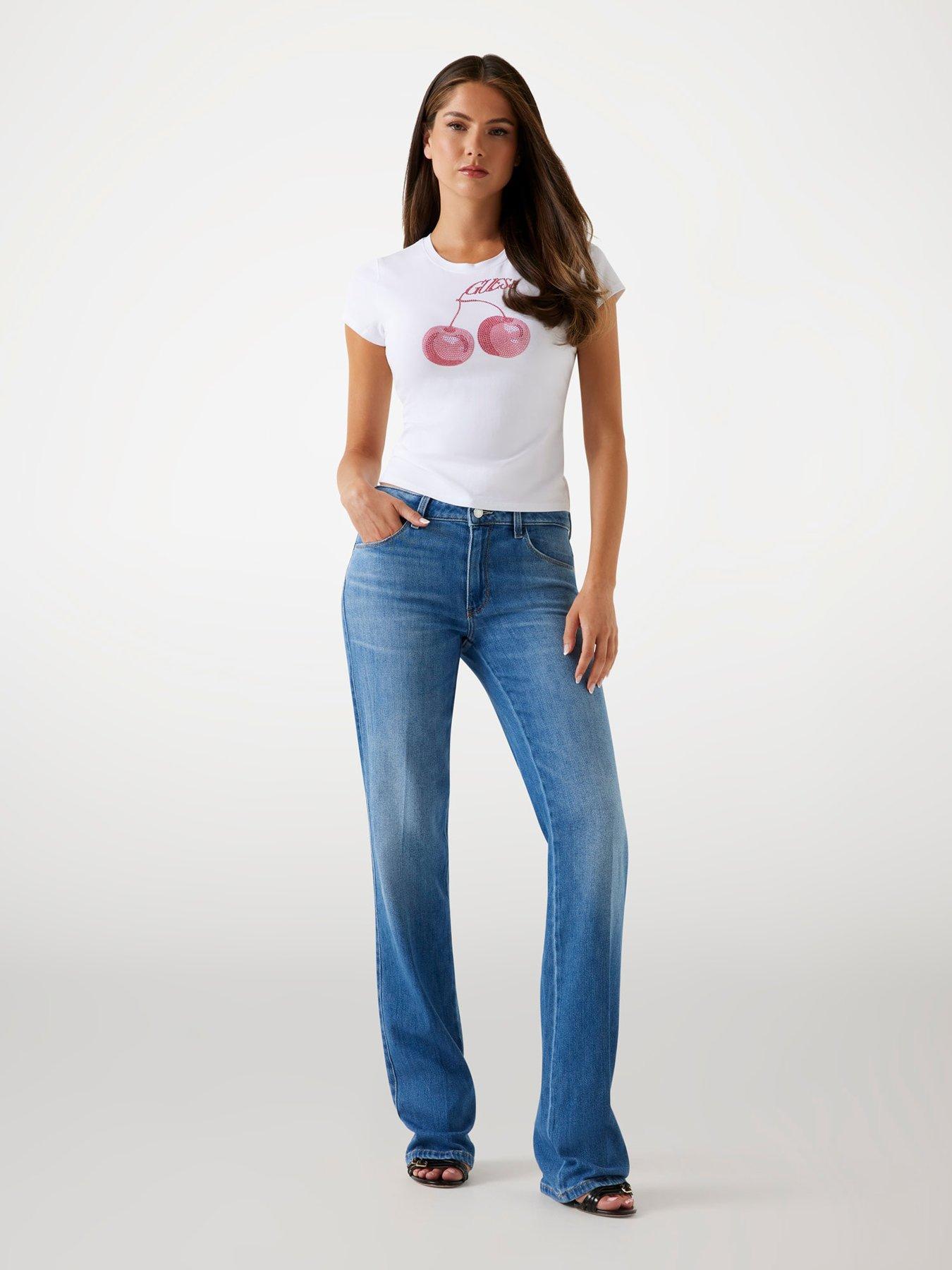  image of guess-short-sleeve-wavy-cherry-logo-r5-t-shirt-white