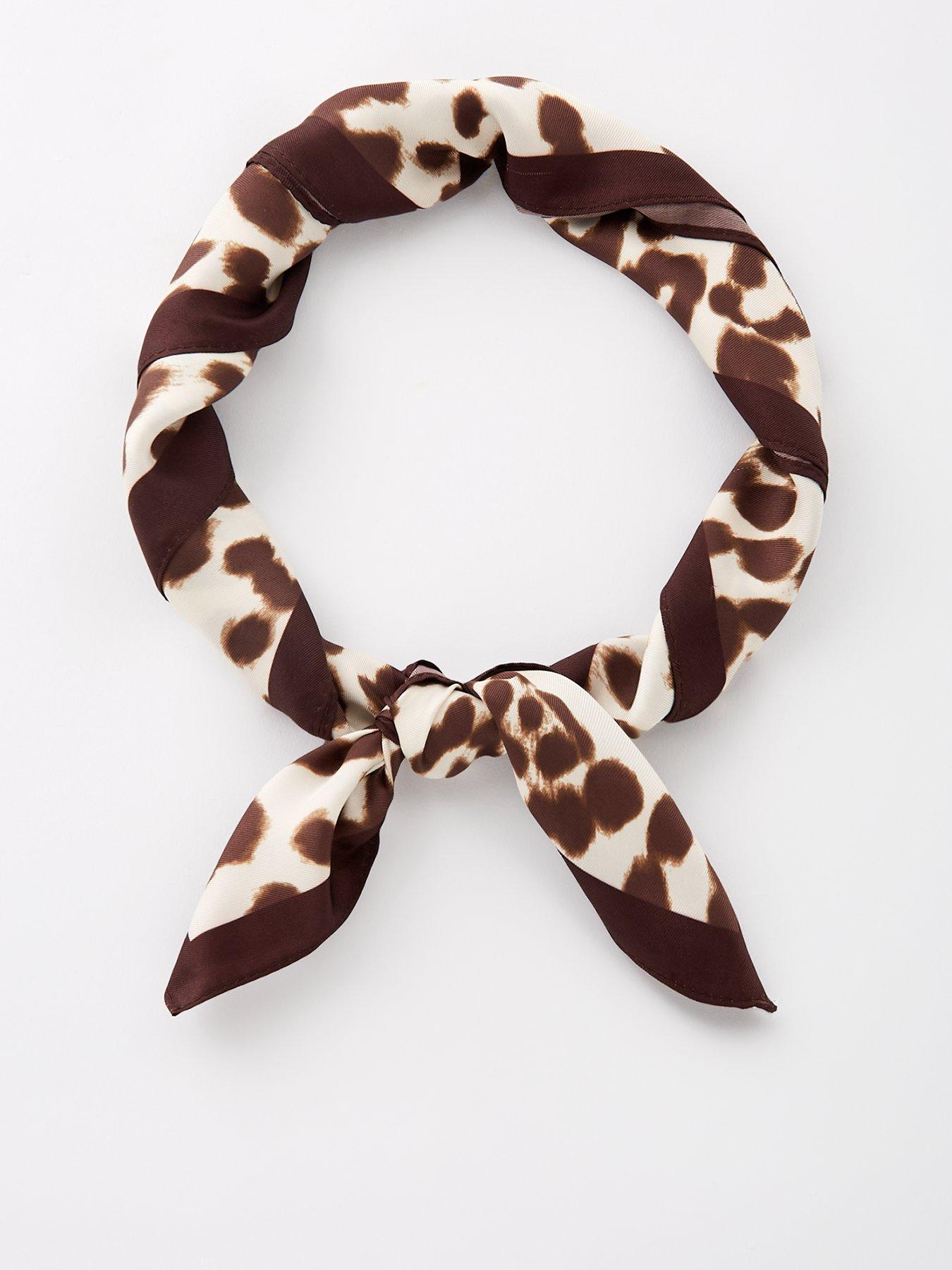 undefined Animal Print Satin Scarf