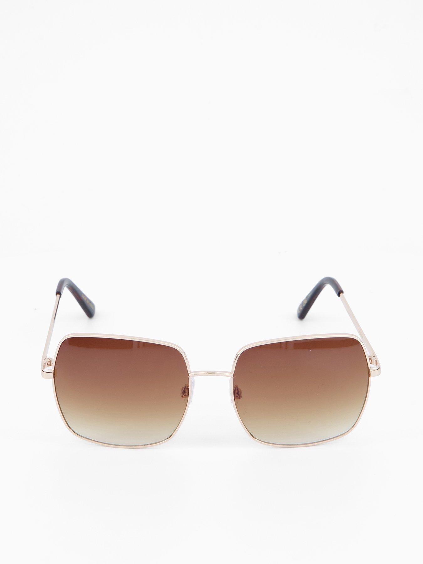 undefined Square Metallic Frame Sunglasses - Gold