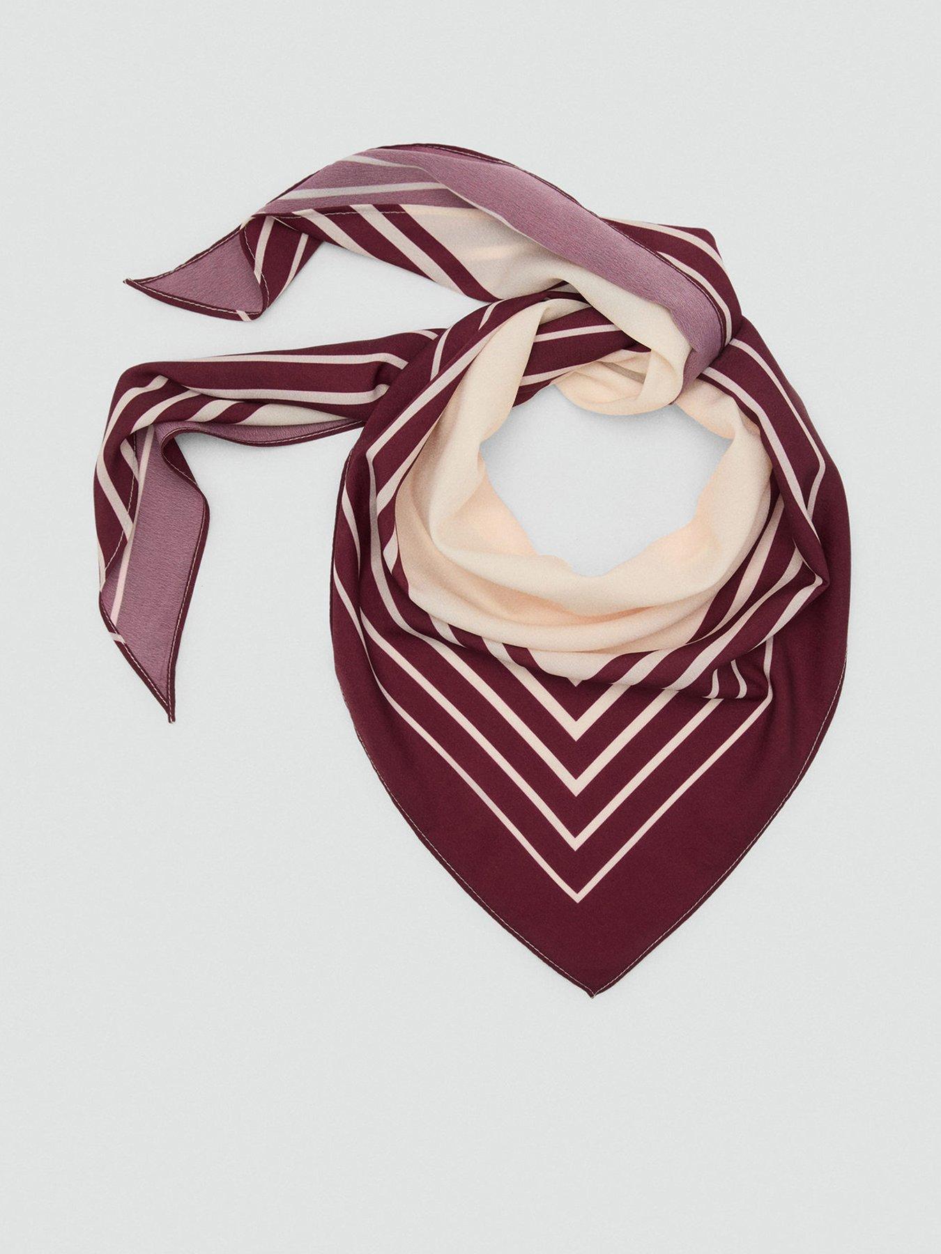 Image 1 of 3 of Mango Striped Satin Scarf