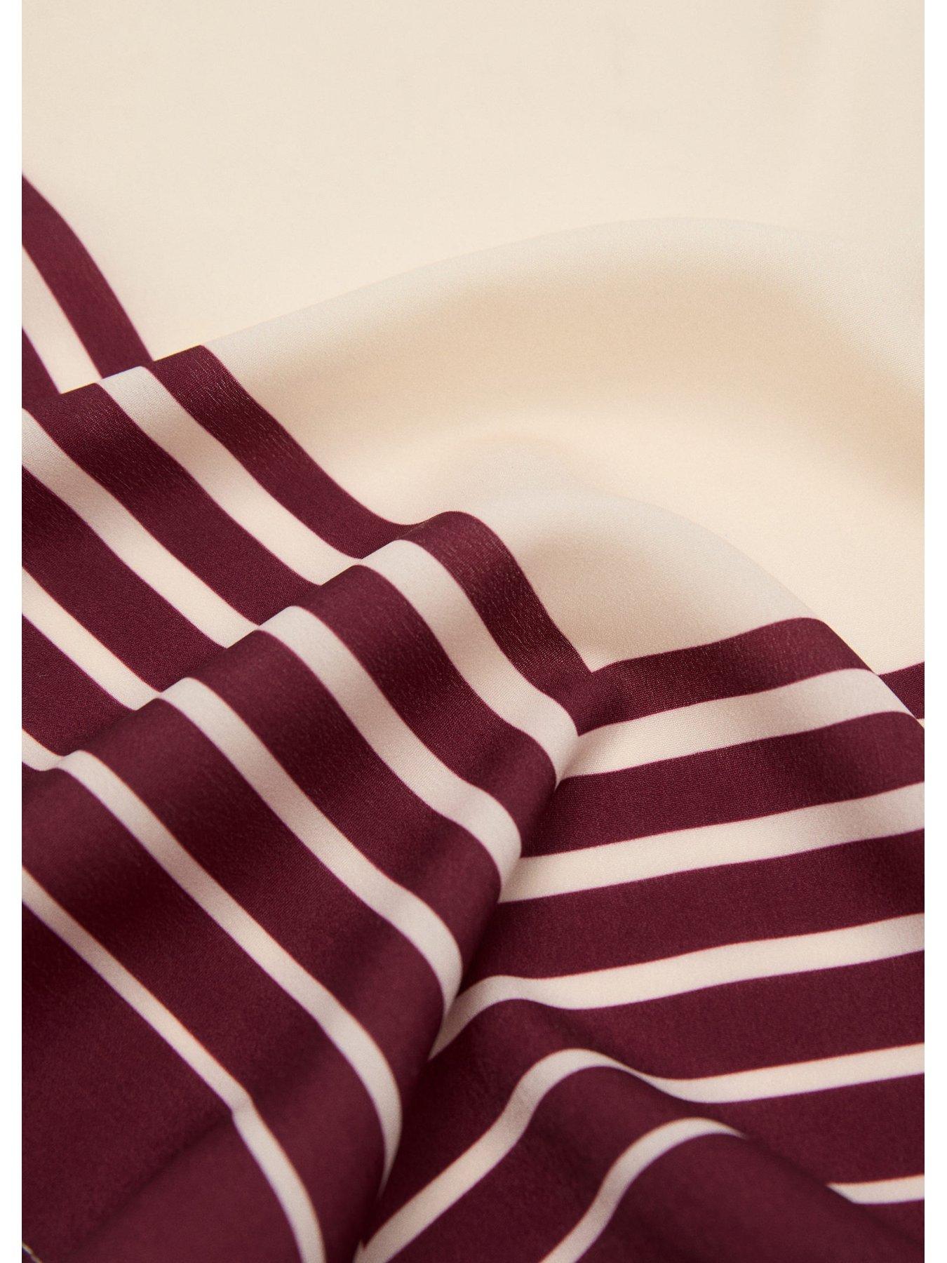 Image 2 of 3 of Mango Striped Satin Scarf