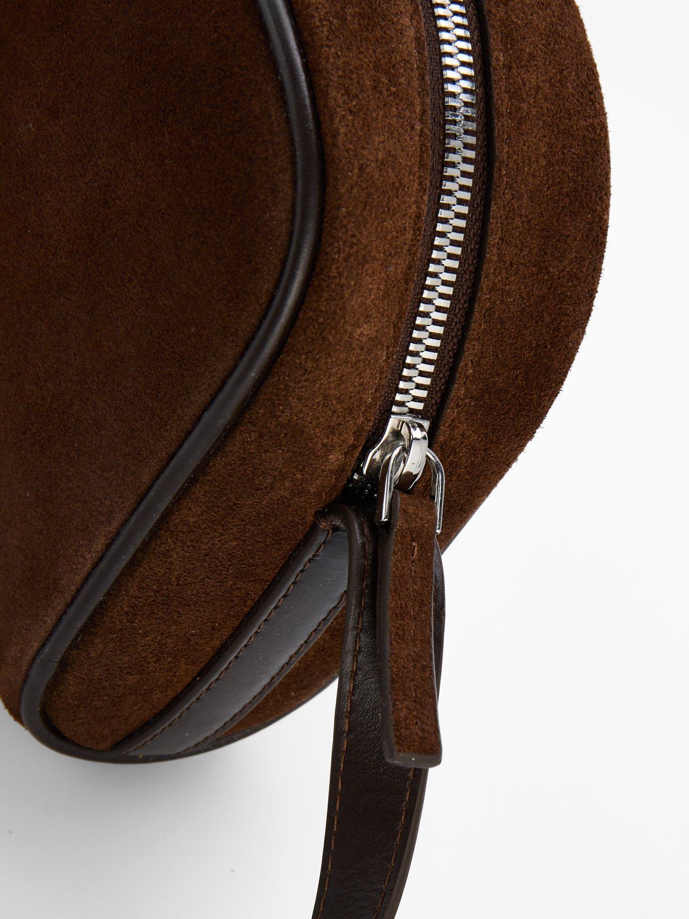 Image 3 of 4 of Mango Suede Crossbody Bag - Brown