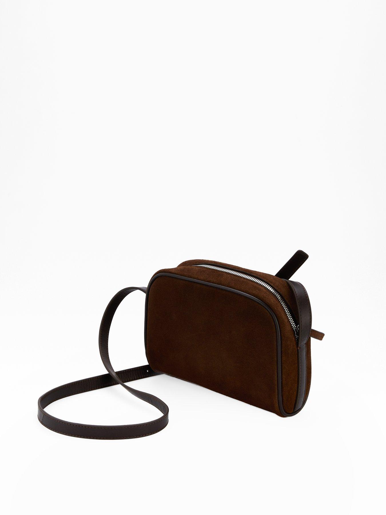 Image 4 of 4 of Mango Suede Crossbody Bag - Brown