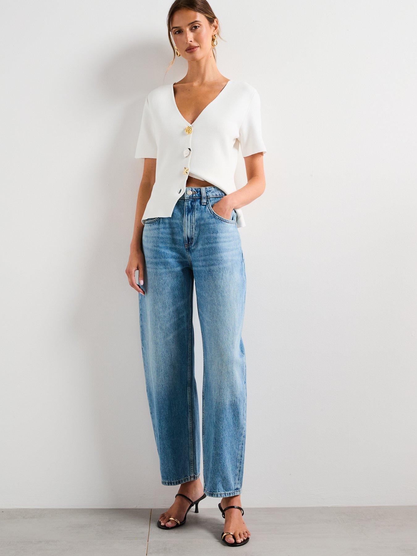 Image 3 of 6 of Mango High-Rise Balloon Jeans - Blue