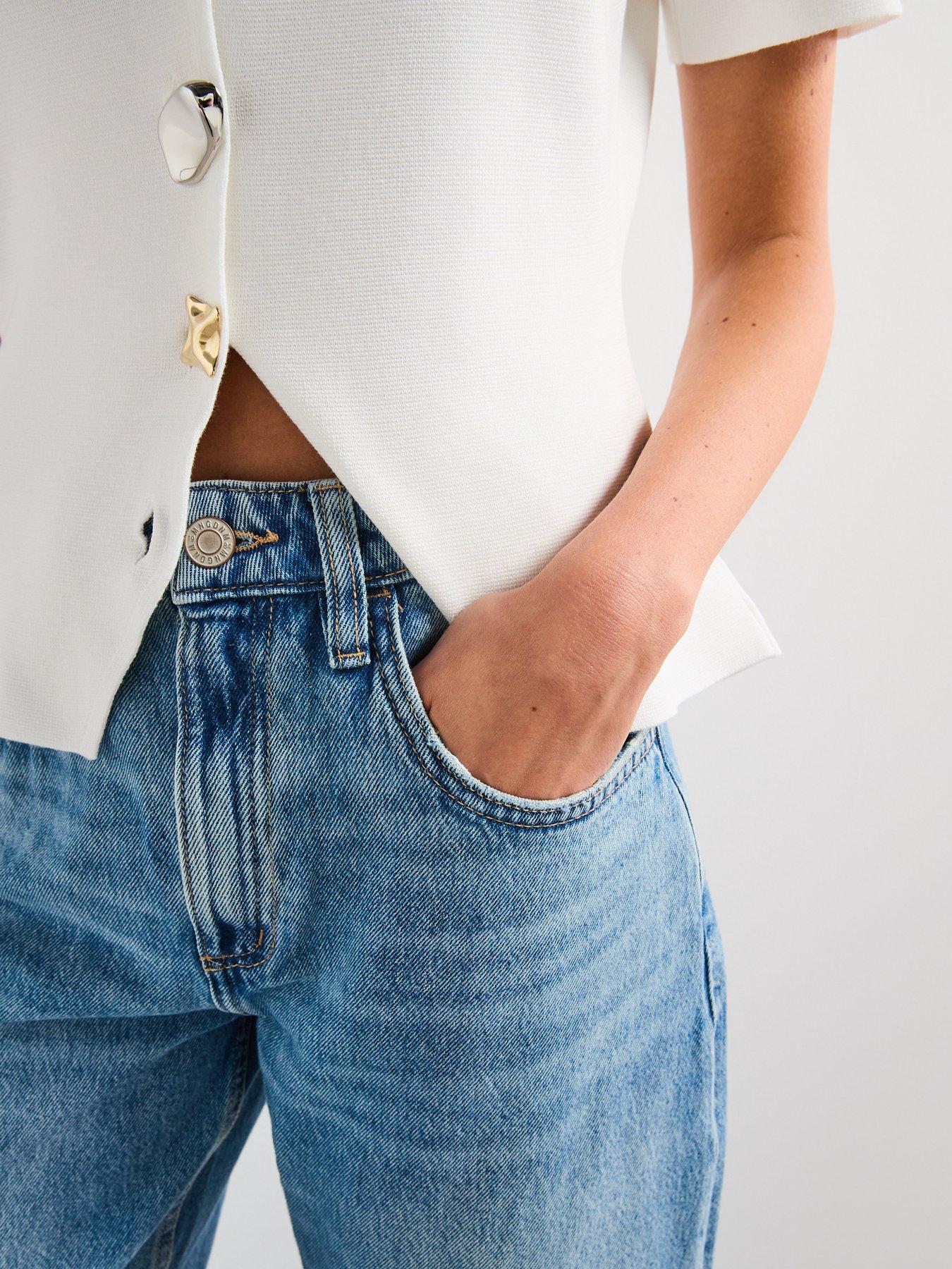 Image 4 of 6 of Mango High-Rise Balloon Jeans - Blue