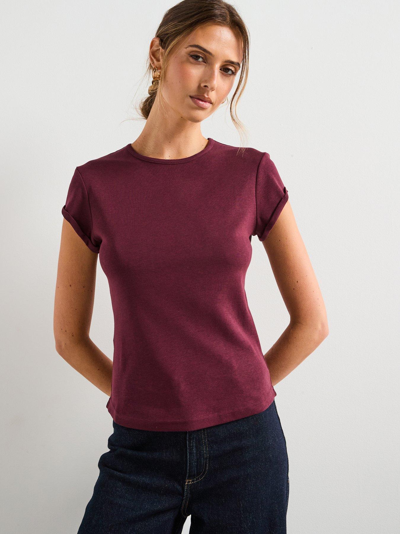 undefined Short Sleeved Cotton T-Shirt - Red