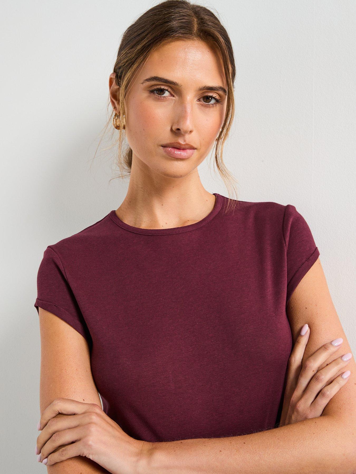 Image 4 of 6 of Mango Short Sleeved Cotton T-Shirt - Red