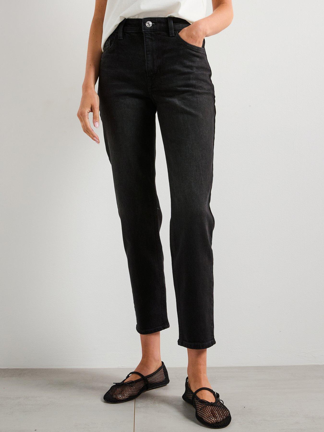  image of mango-newmom-comfort-high-rise-jeans-black