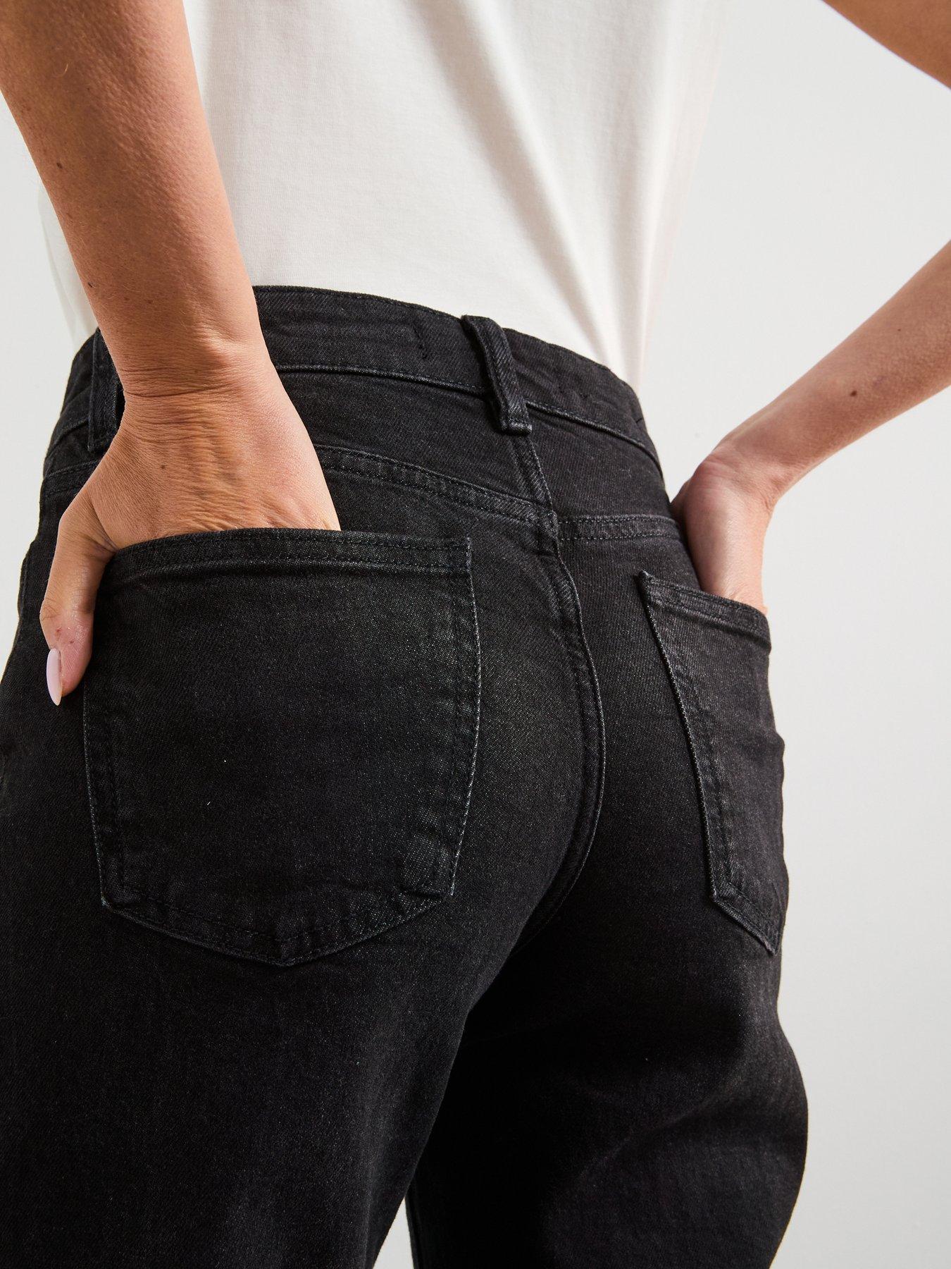  image of mango-newmom-comfort-high-rise-jeans-black