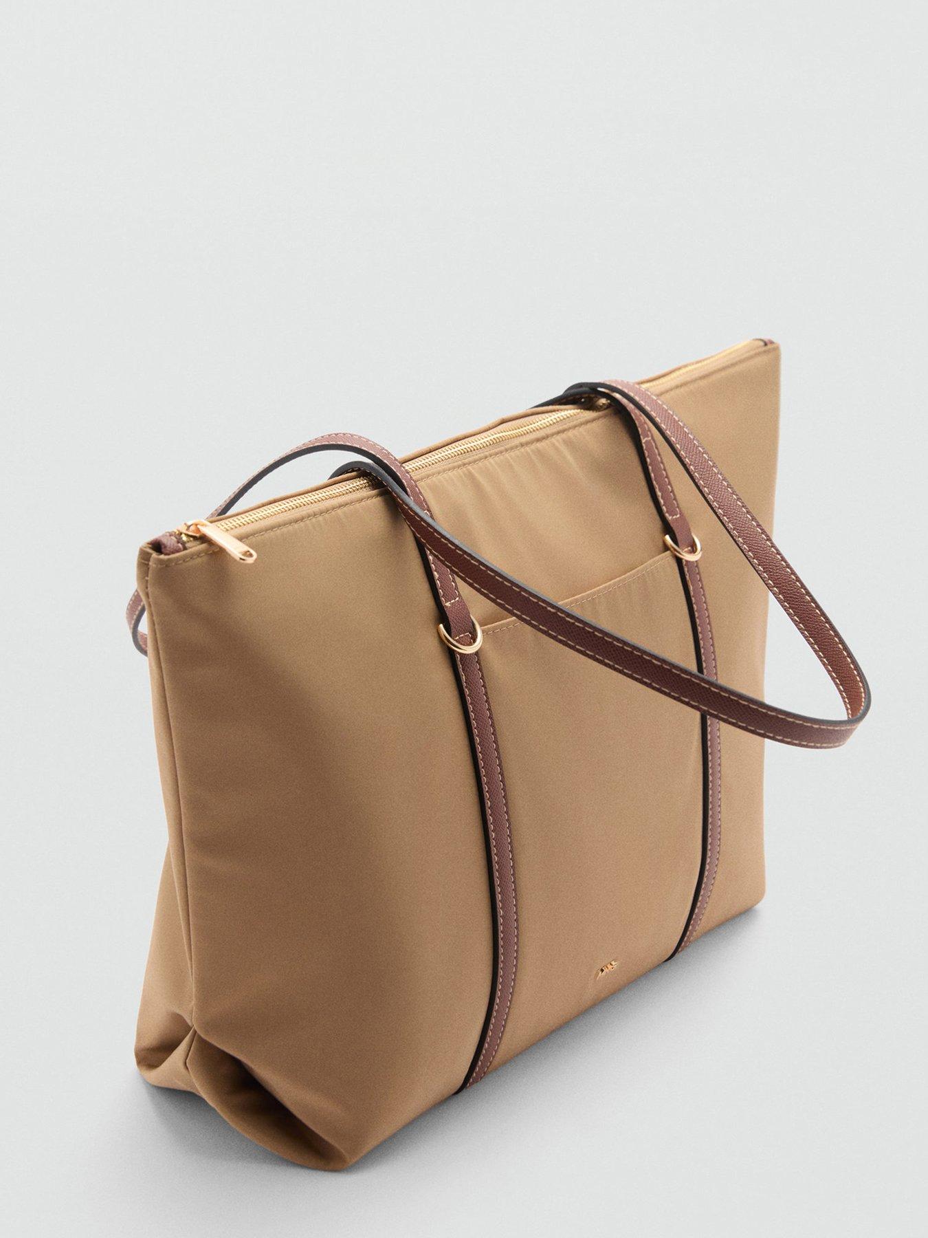 Image 2 of 4 of Mango Shopper Bag With Double Handle - Beige