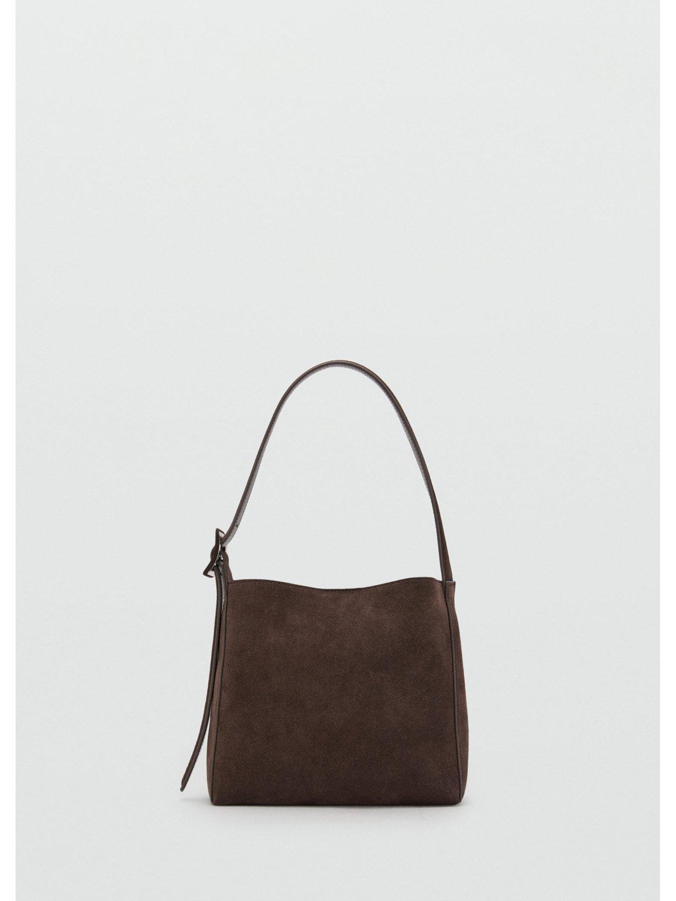 Image 4 of 4 of Mango Suede Leather Shopper Bag - Brown