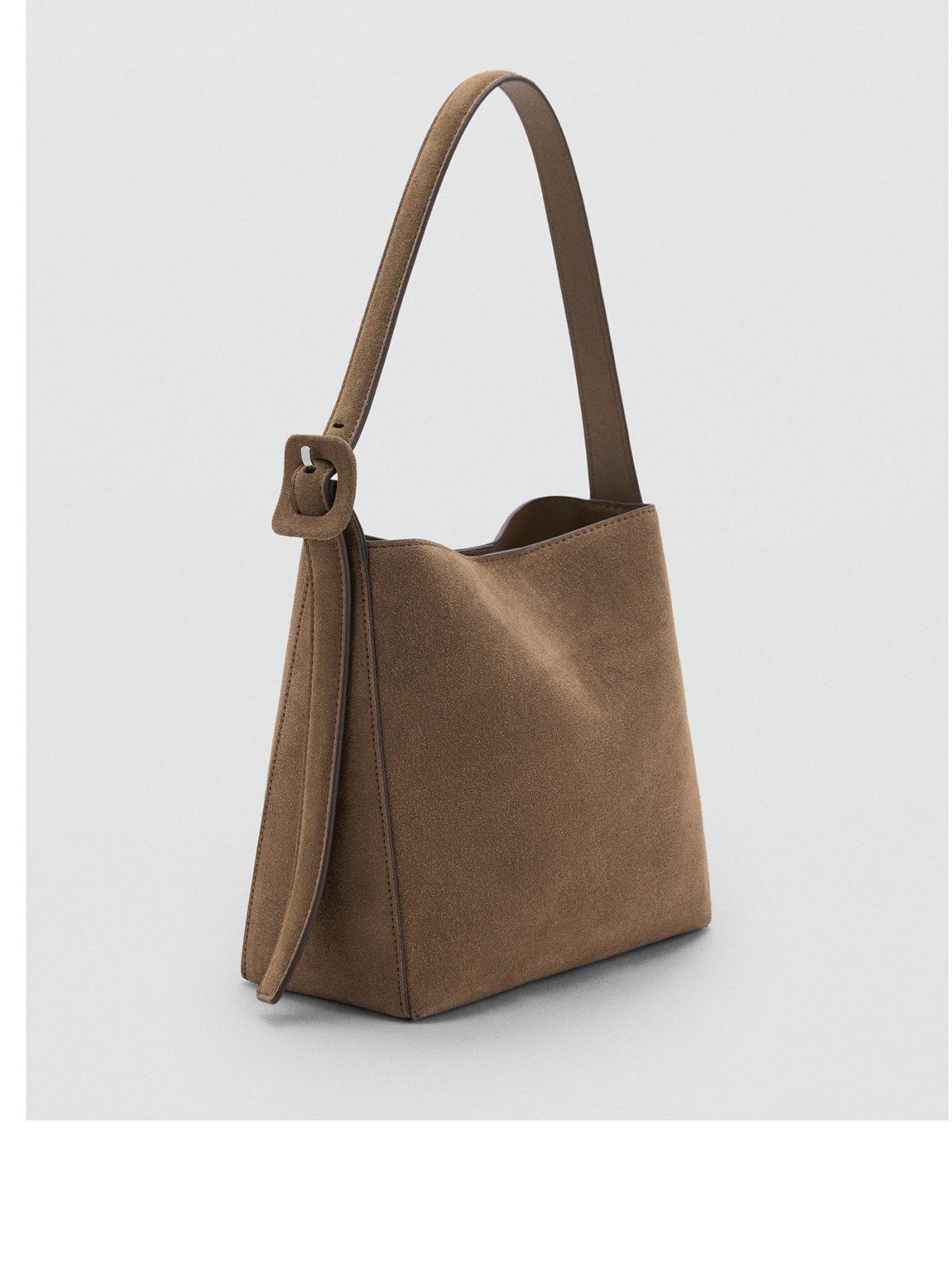 undefined Suede Leather Shopper Bag - Green