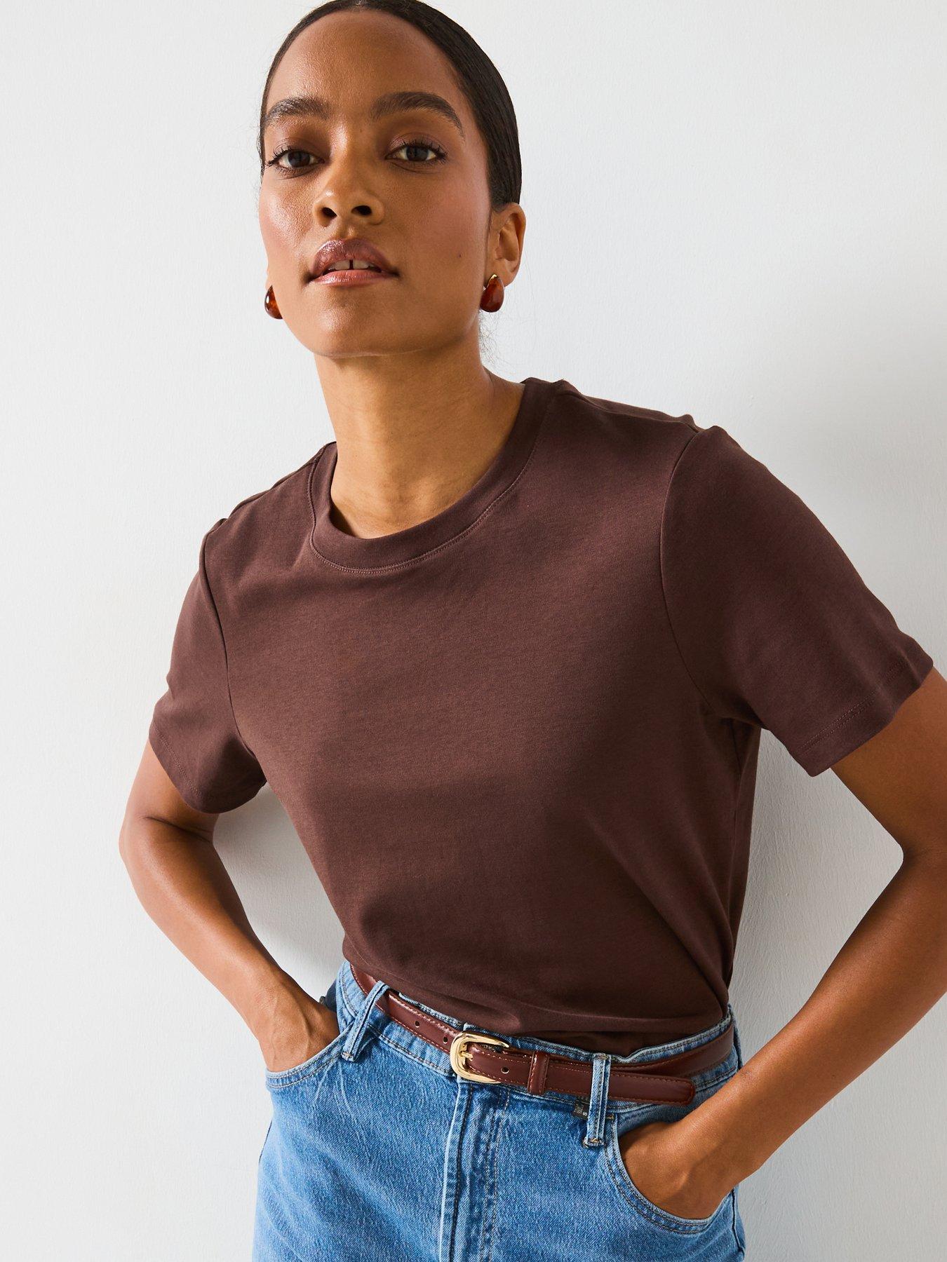 undefined Short Sleeve T-Shirt - Brown