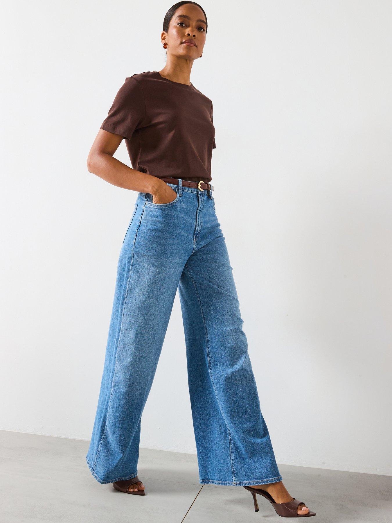 undefined Wide Leg Jeans - Blue