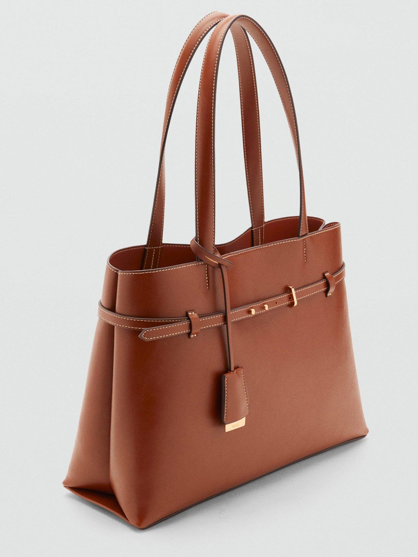 Image 2 of 4 of Mango Shopper Bag With Charm - Brown