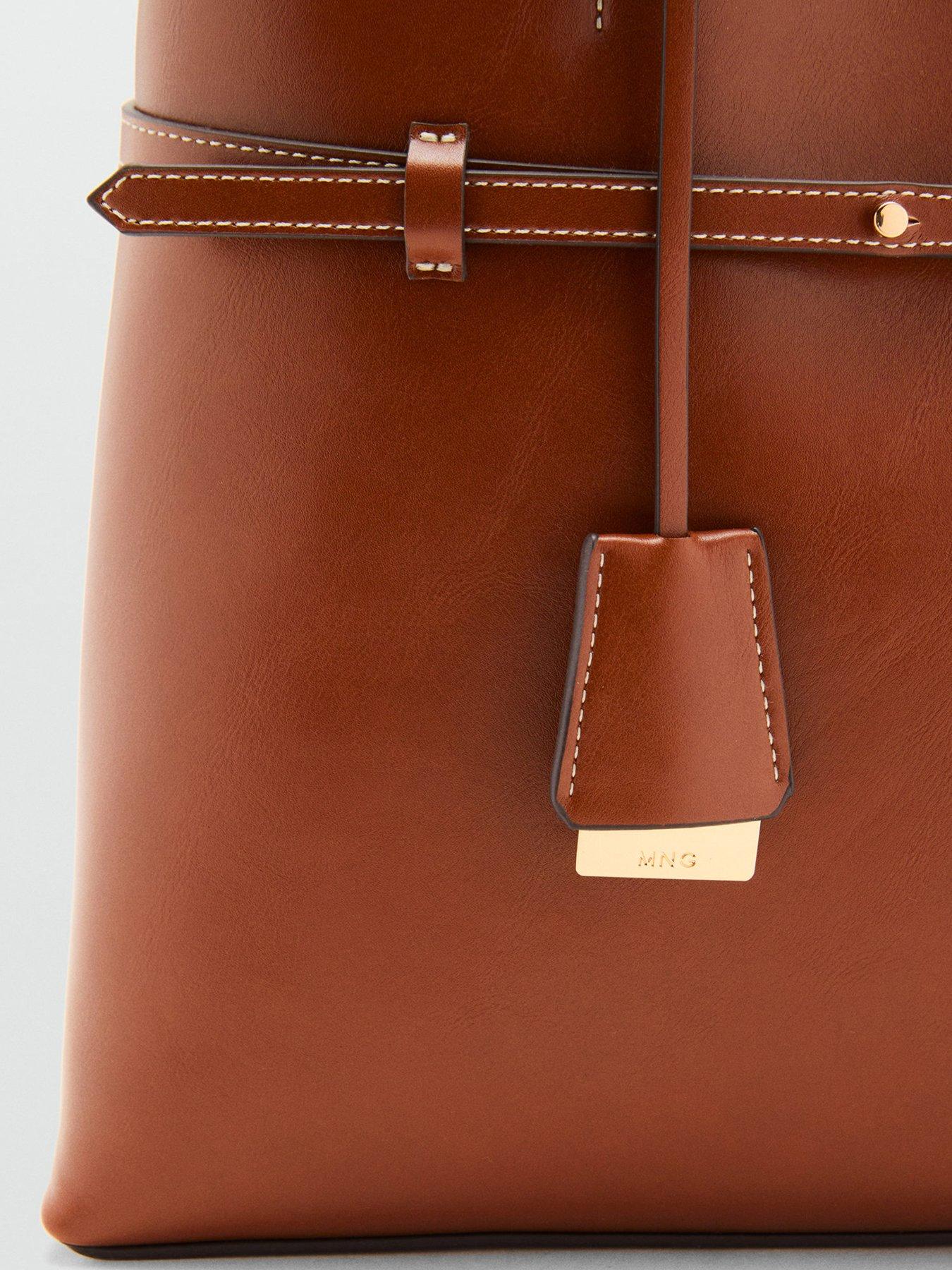 Image 3 of 4 of Mango Shopper Bag With Charm - Brown