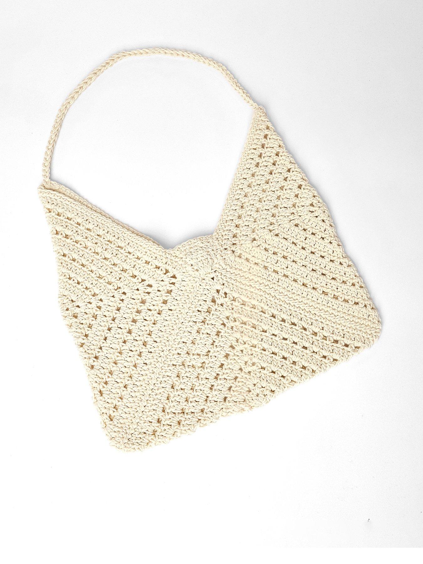 Image 2 of 4 of Quiz Cream Crochet Shoulder Bag