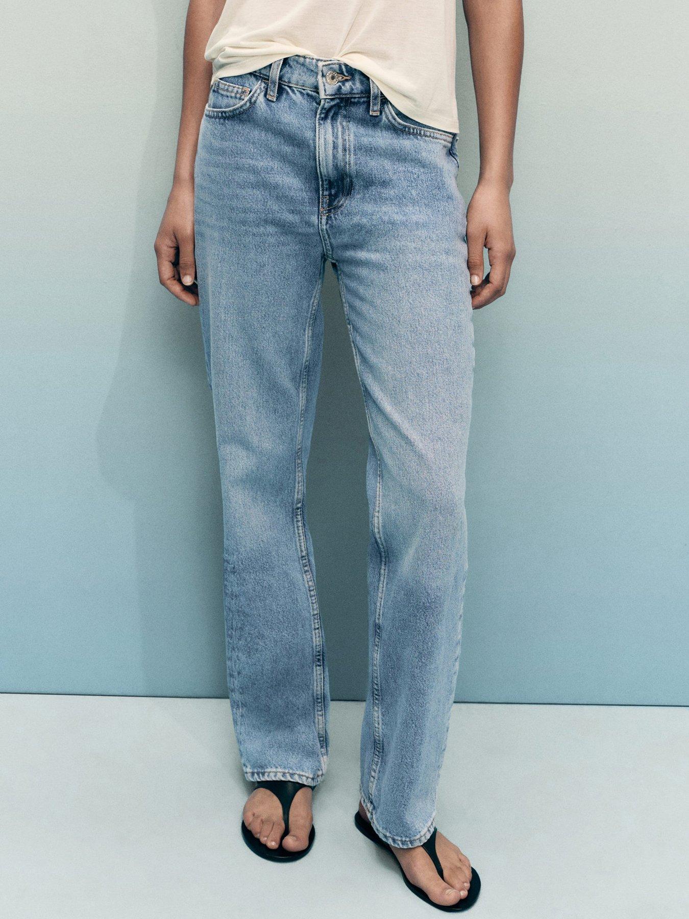 Mango Matilda Medium-Rise Straight Fit Jeans - Blue