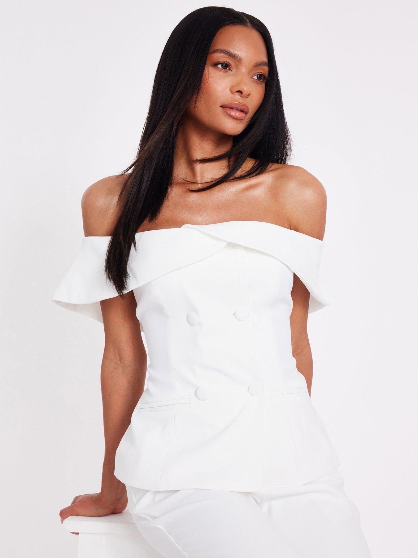undefined Cream Bardot Waistcoat