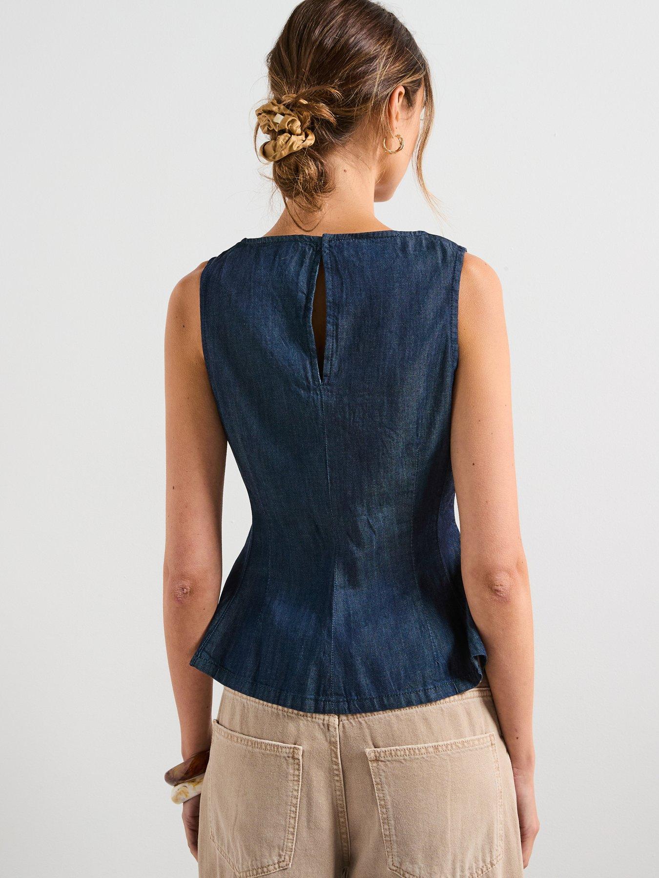 Image 2 of 6 of Mango Denim Crop Top