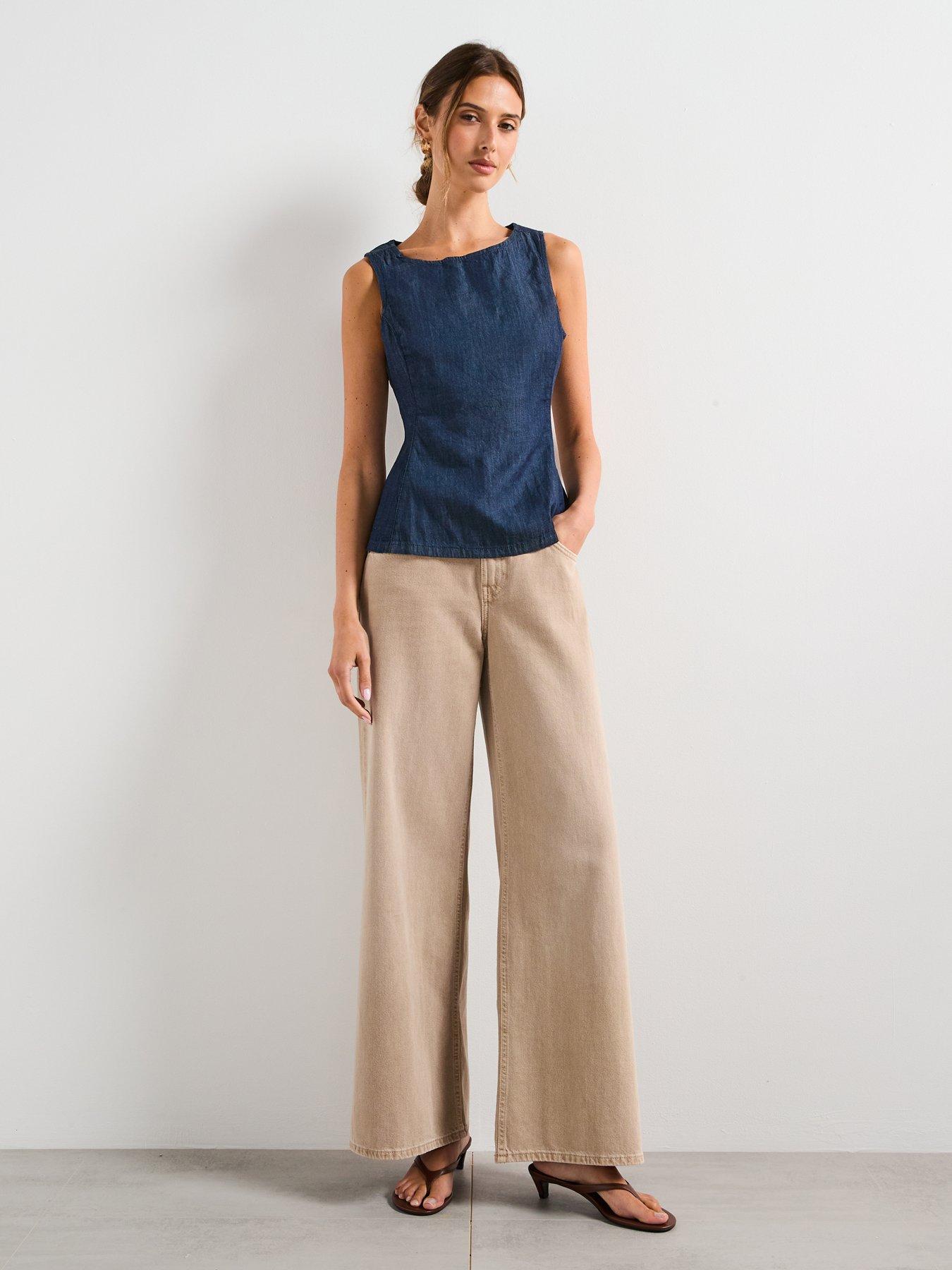 Image 3 of 6 of Mango Denim Crop Top