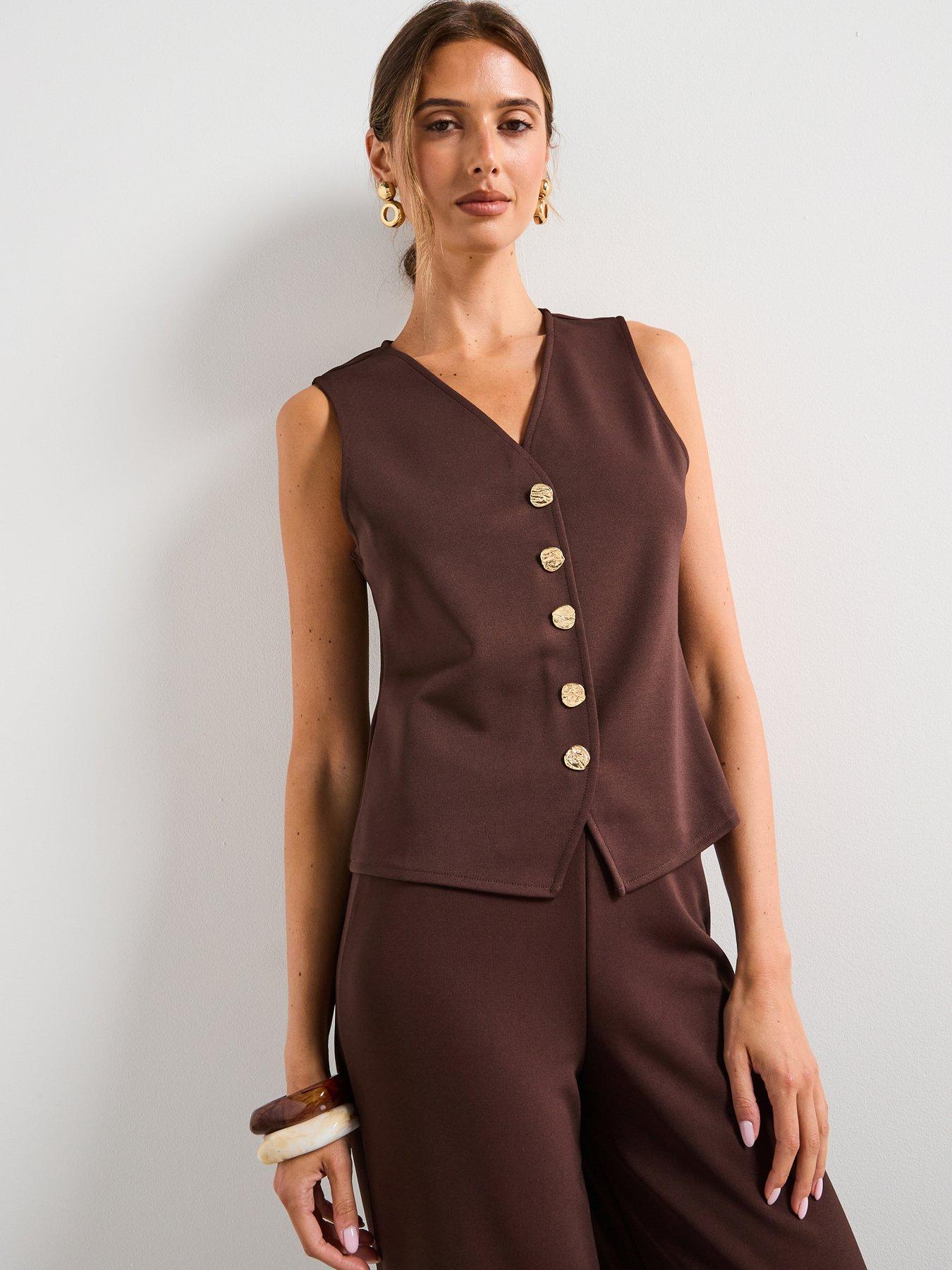 Mango Waistcoat Salve - Brown