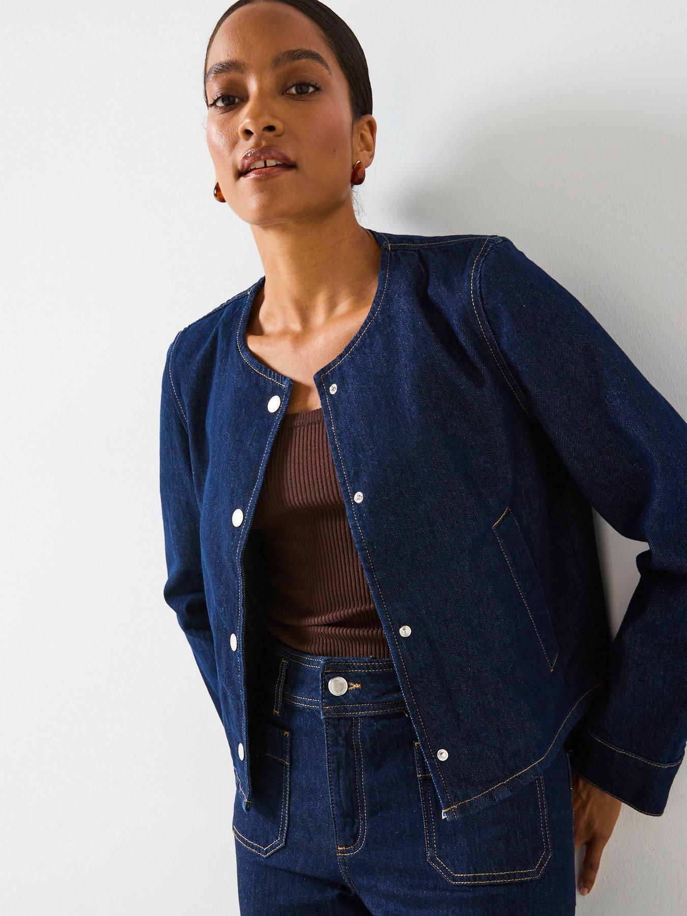 undefined Denim Jacket With Pockets - Blue