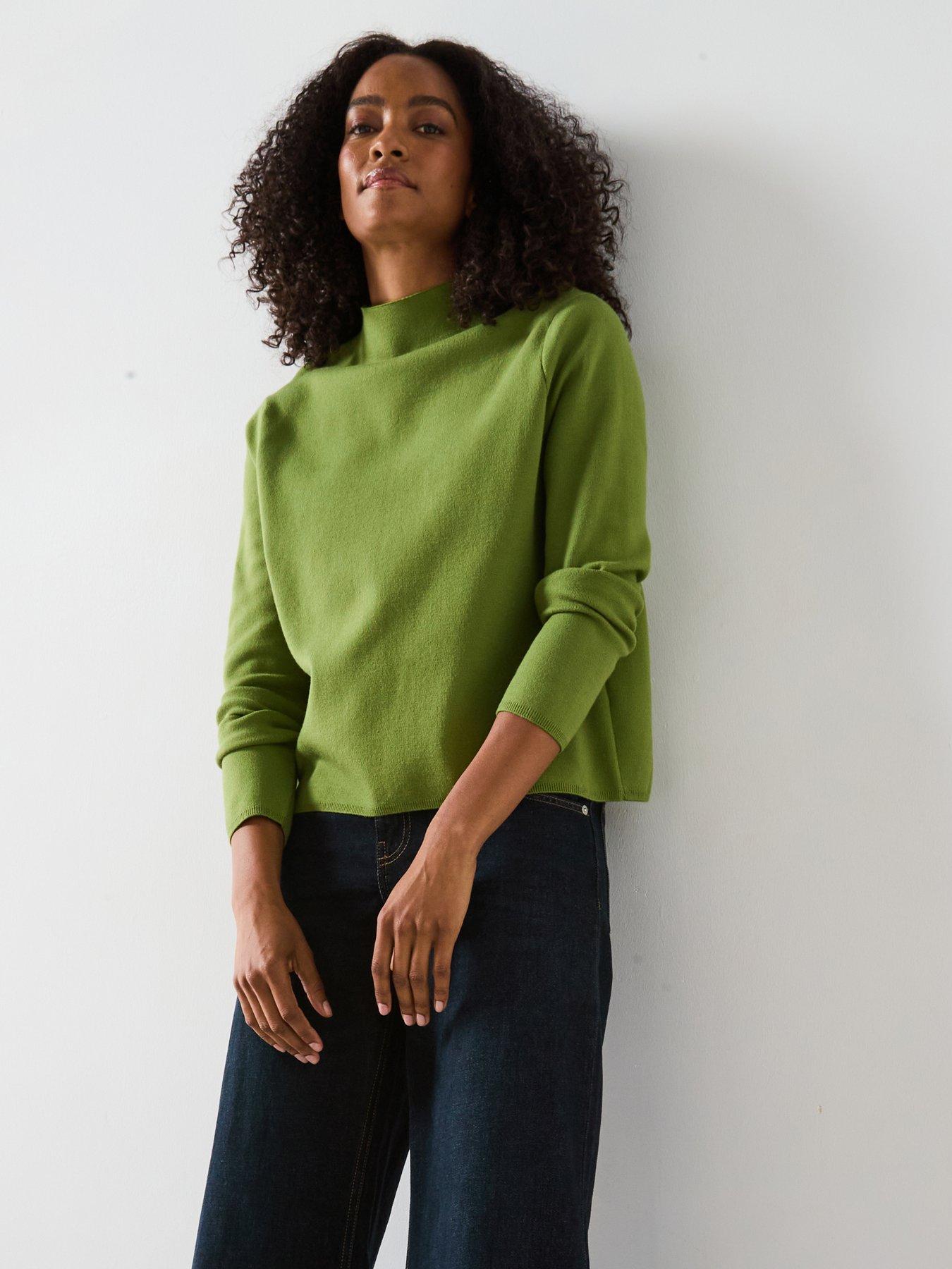 undefined High Neck Sweater - Green