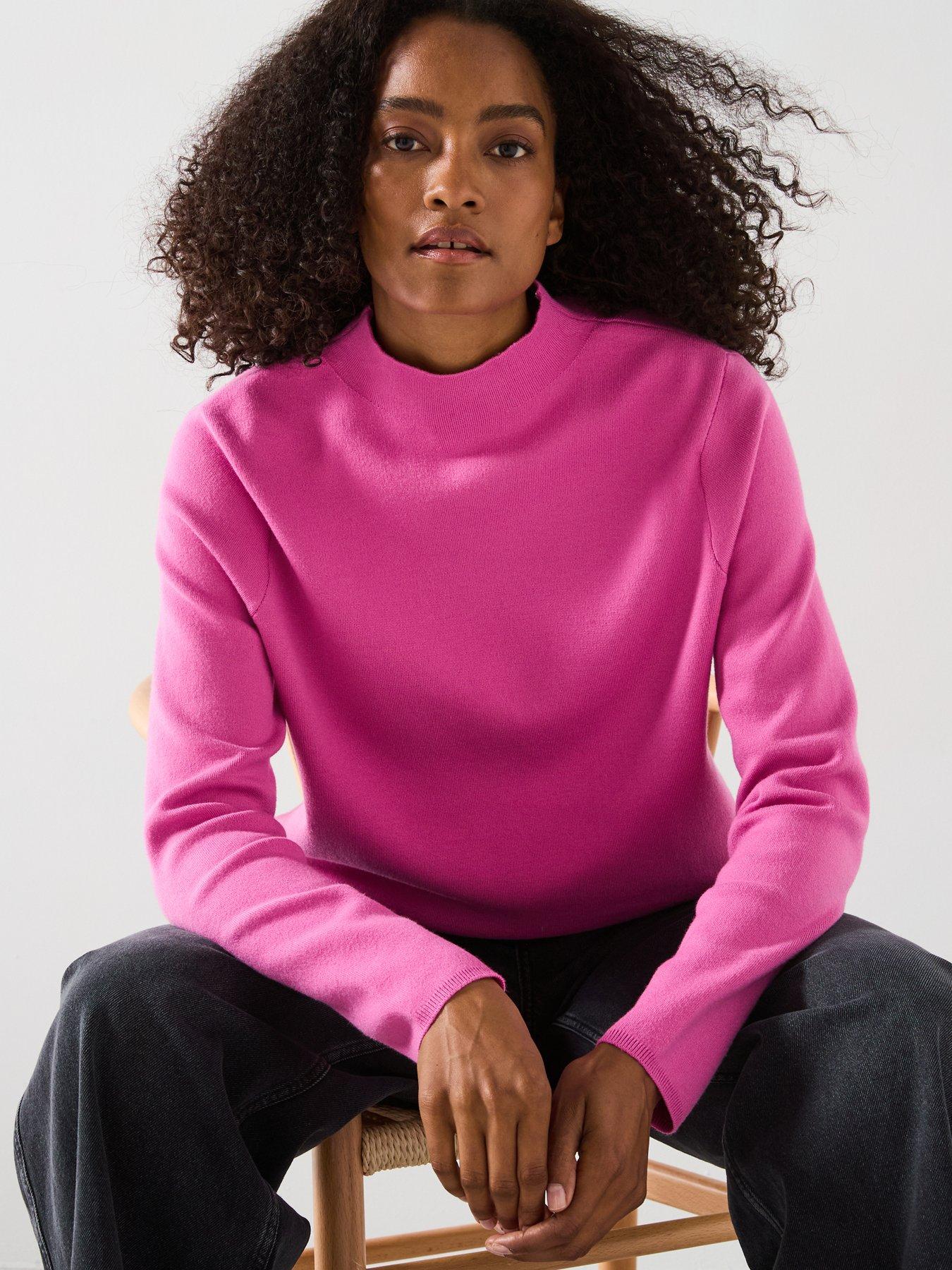 Image 4 of 6 of Mango High Neck Sweater - Pink