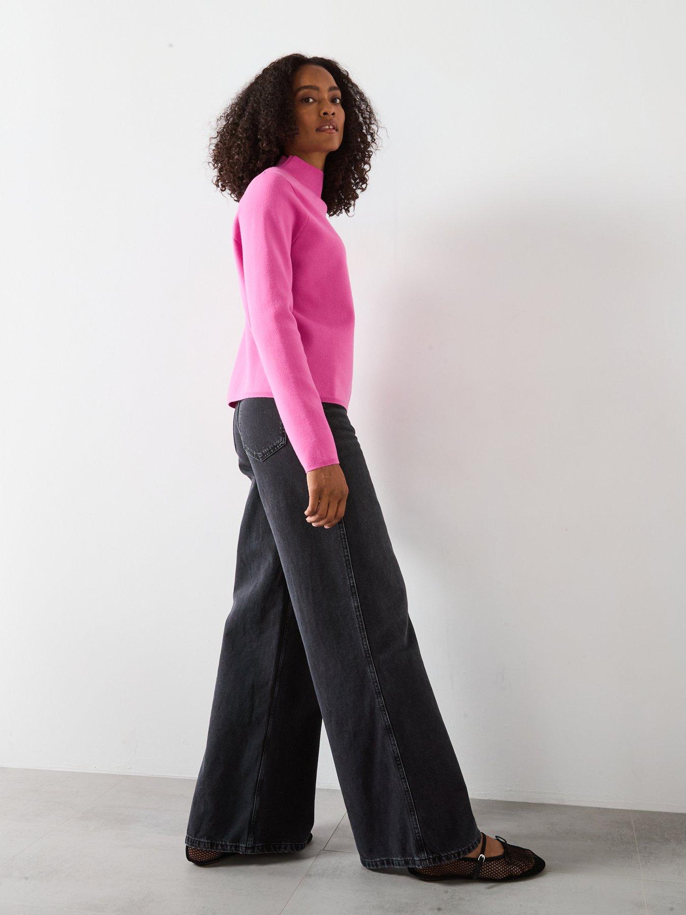 Image 6 of 6 of Mango High Neck Sweater - Pink