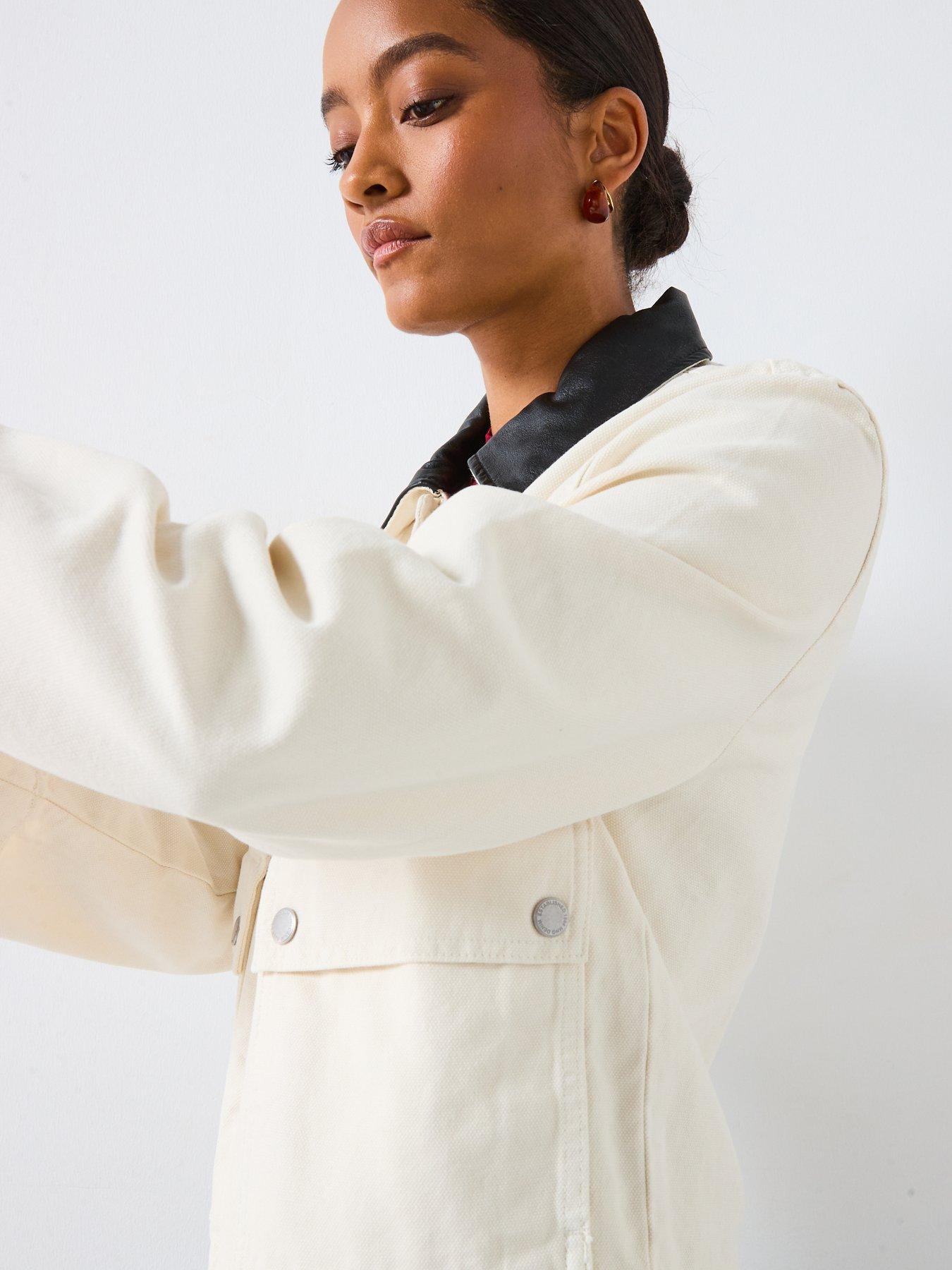 Image 4 of 6 of Mango Utility Barn Jacket - Cream