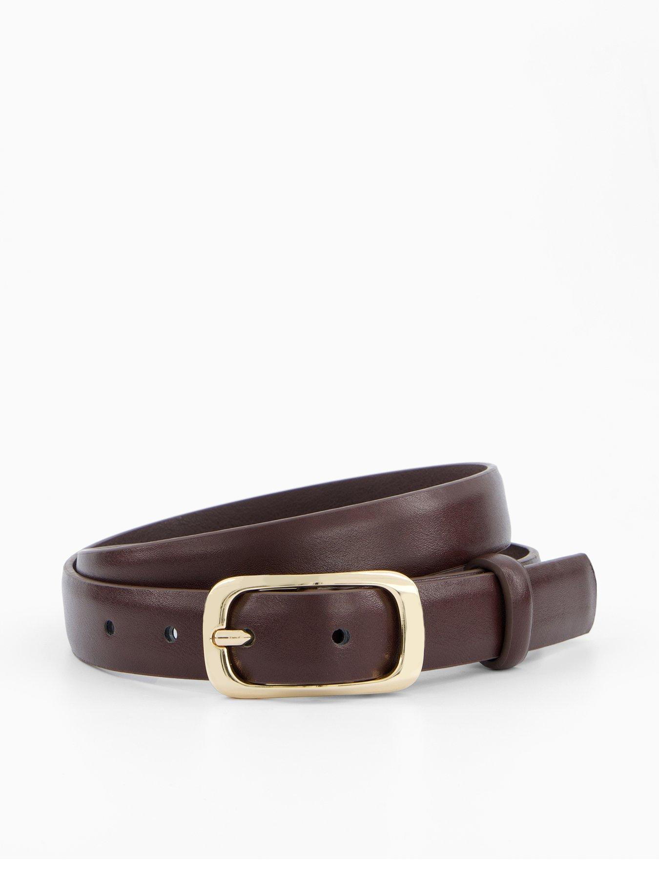 undefined Rectangular Buckle Belt - Brown