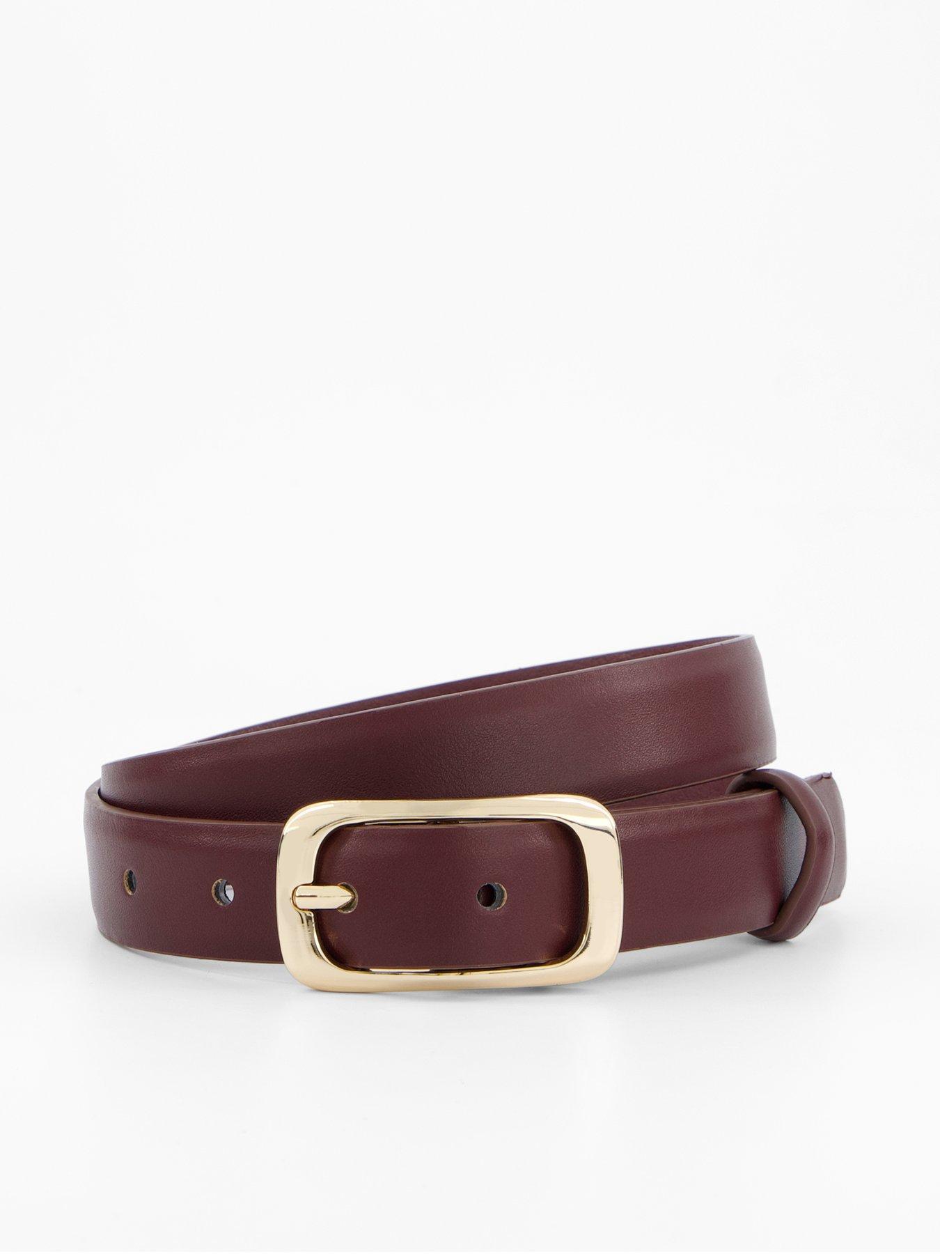 Mango Rectangular Buckle Belt - Red