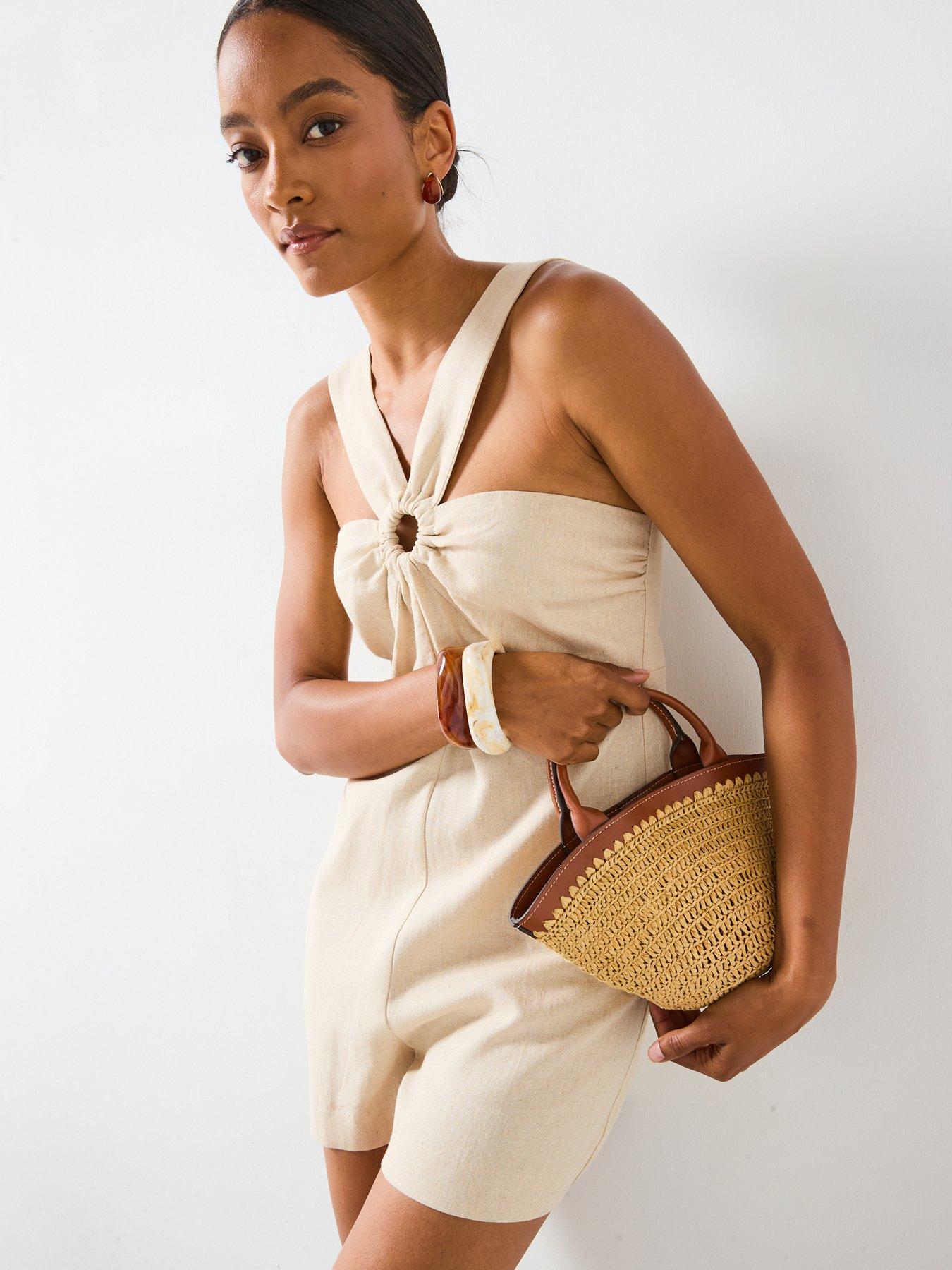 undefined Linen Jumpsuit With Hoop Detail