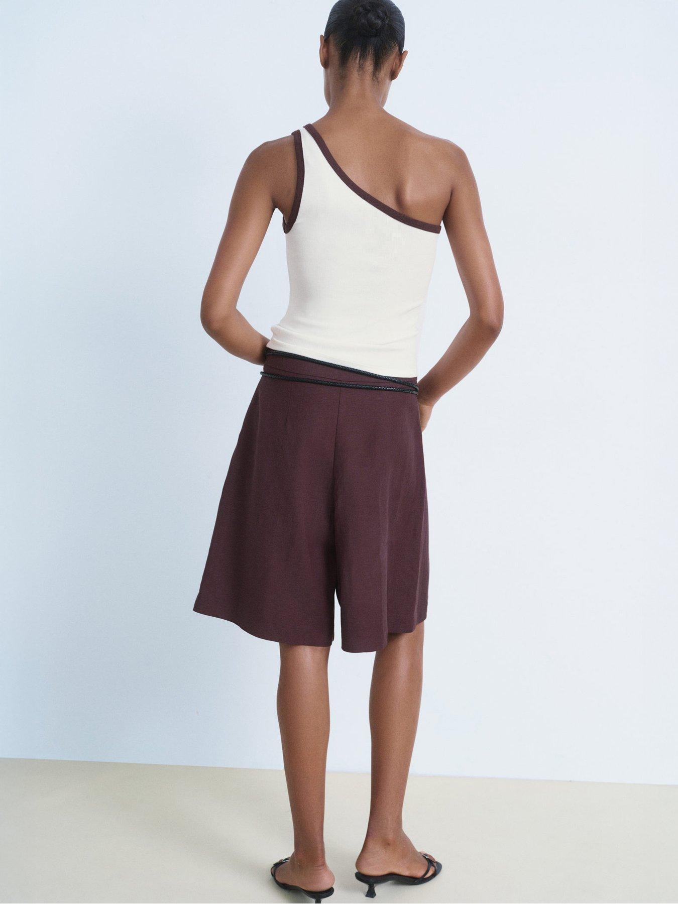 Image 2 of 5 of Mango Asymmetric Top With Contrast Trim - Cream