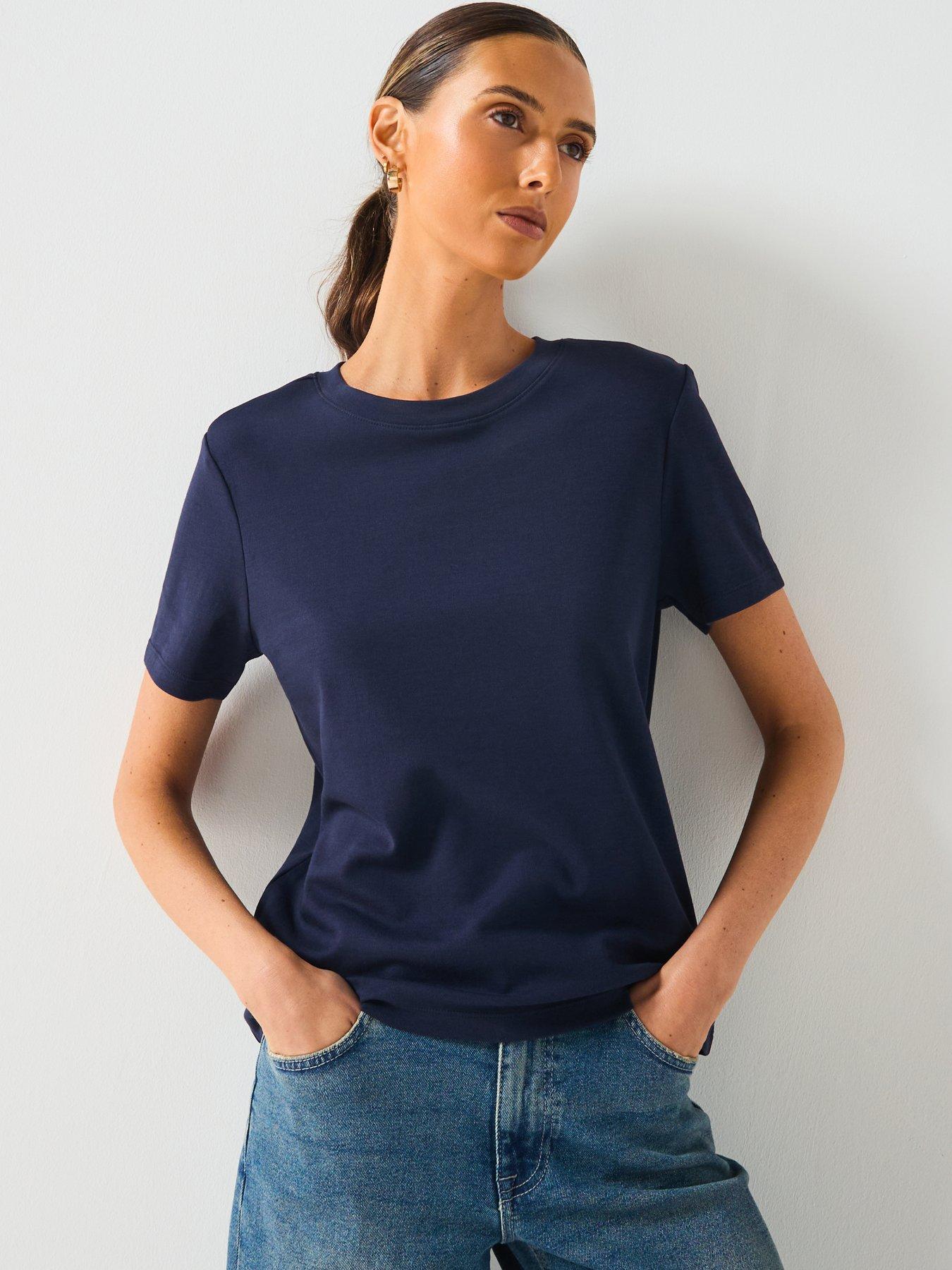 undefined Cotton Short Sleeve T-Shirt - Navy