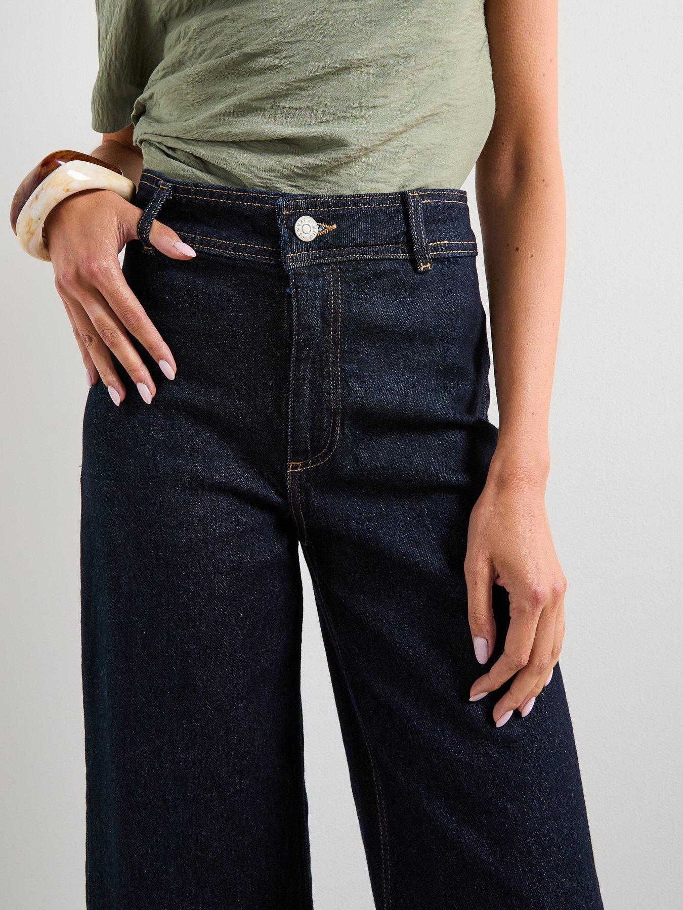 Image 5 of 6 of Mango Catherin Culotte High Rise Jeans - Blue