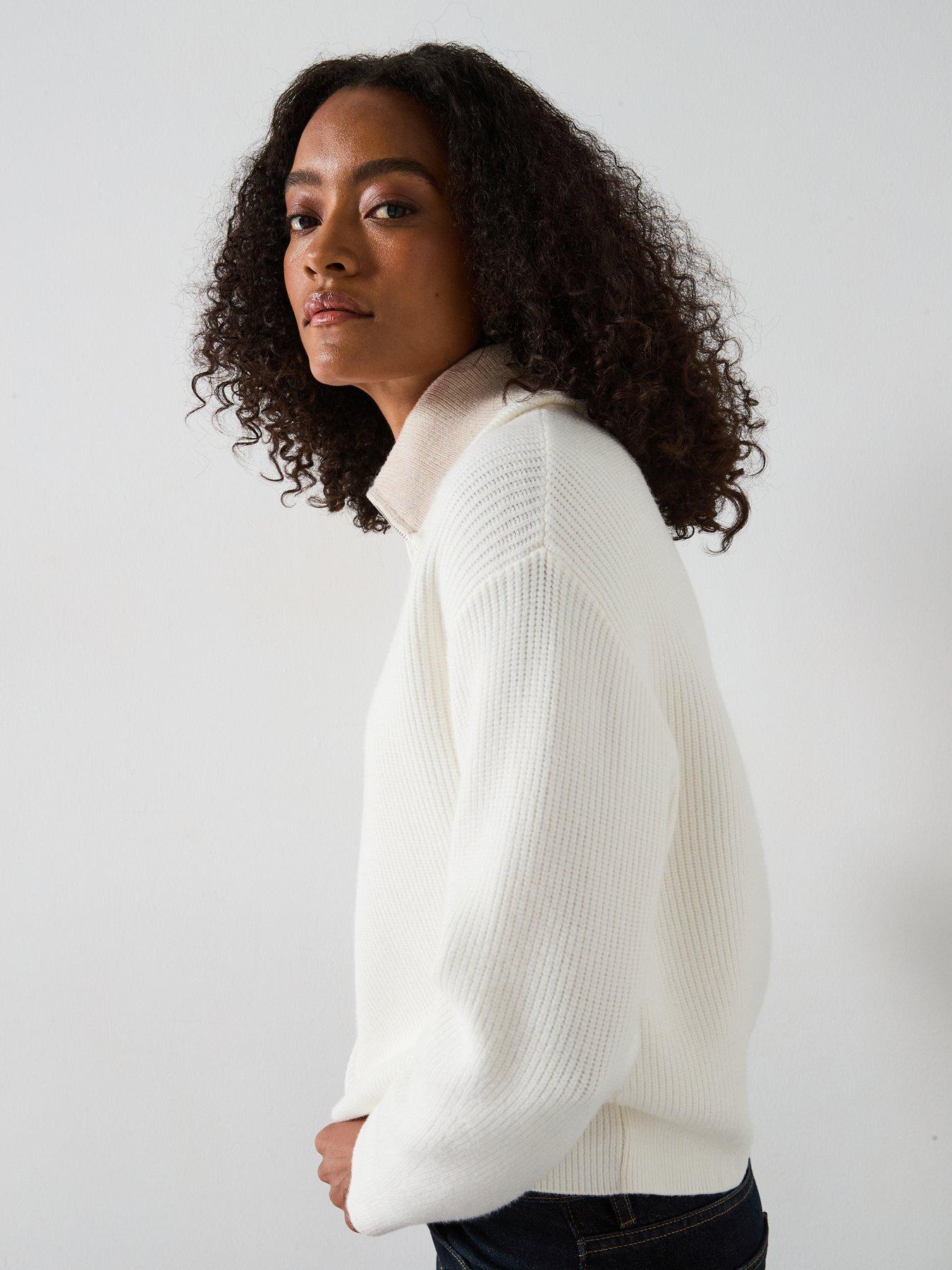 Image 5 of 6 of Mango Contrast Collar Zip Jumper