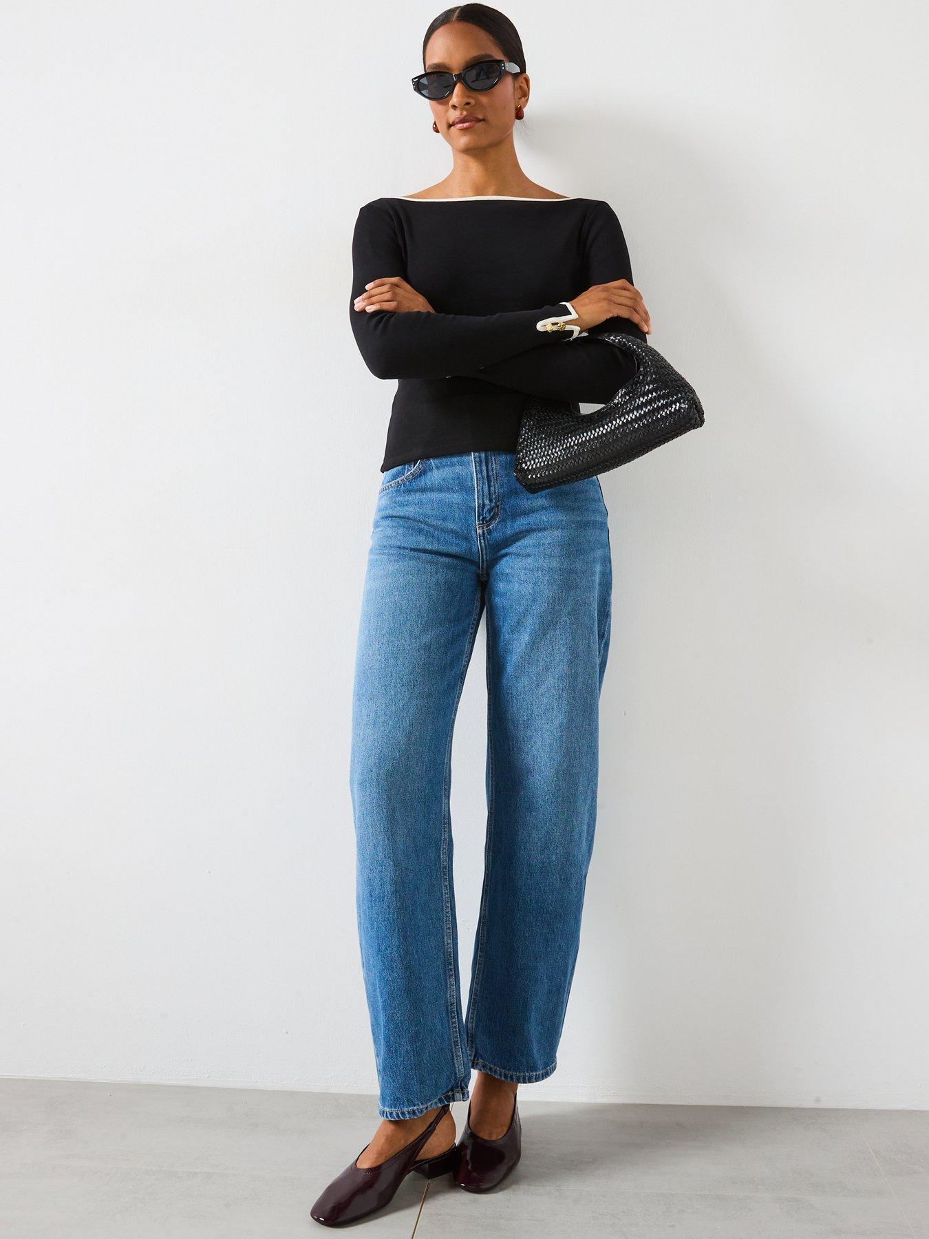  image of mango-tipped-long-sleeve-shirt-black