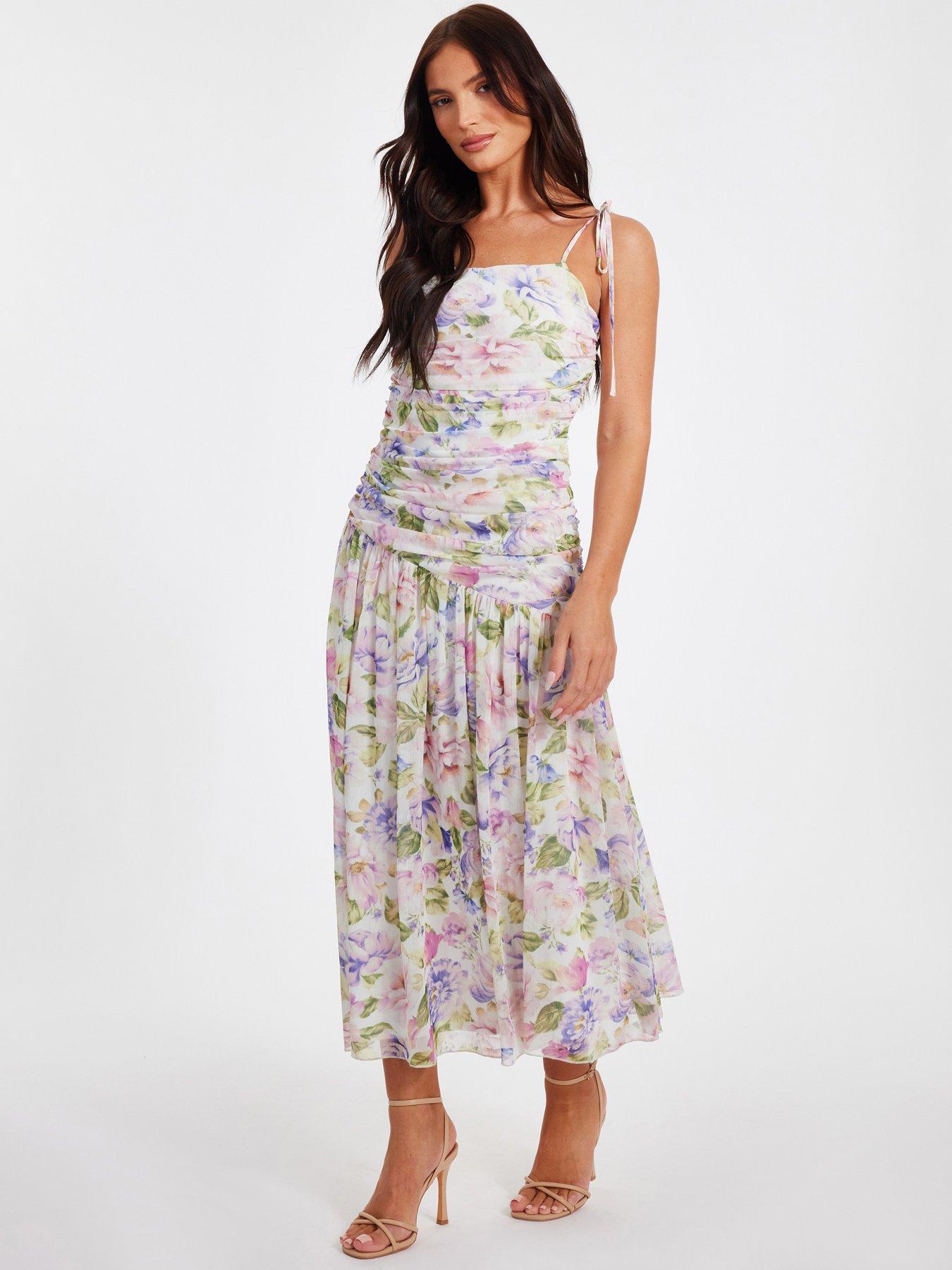 undefined Multi Chiffon Ruched Midaxi Dress