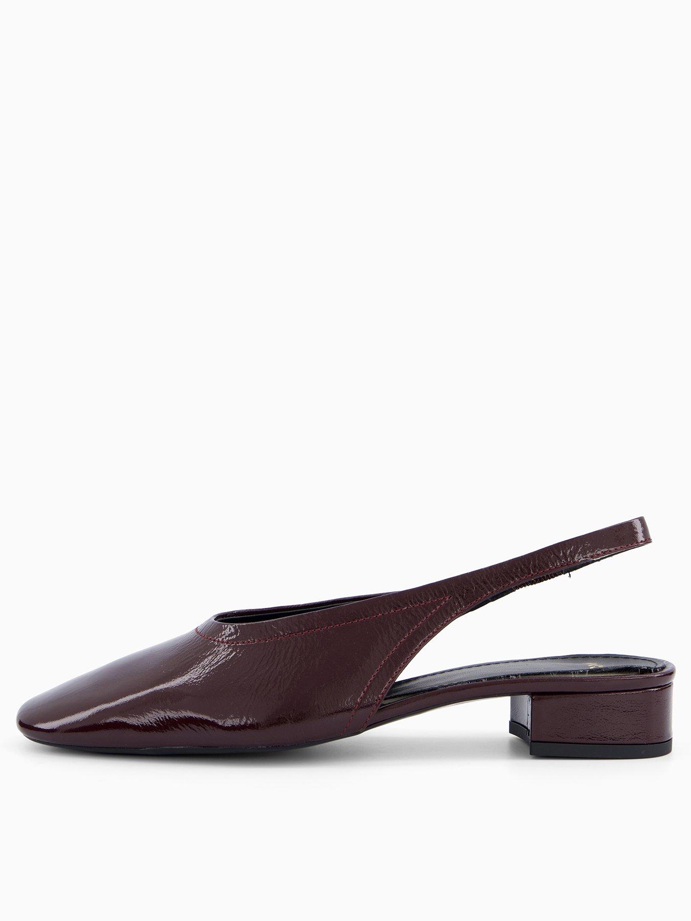 undefined Block Heel Leather Shoes - Red