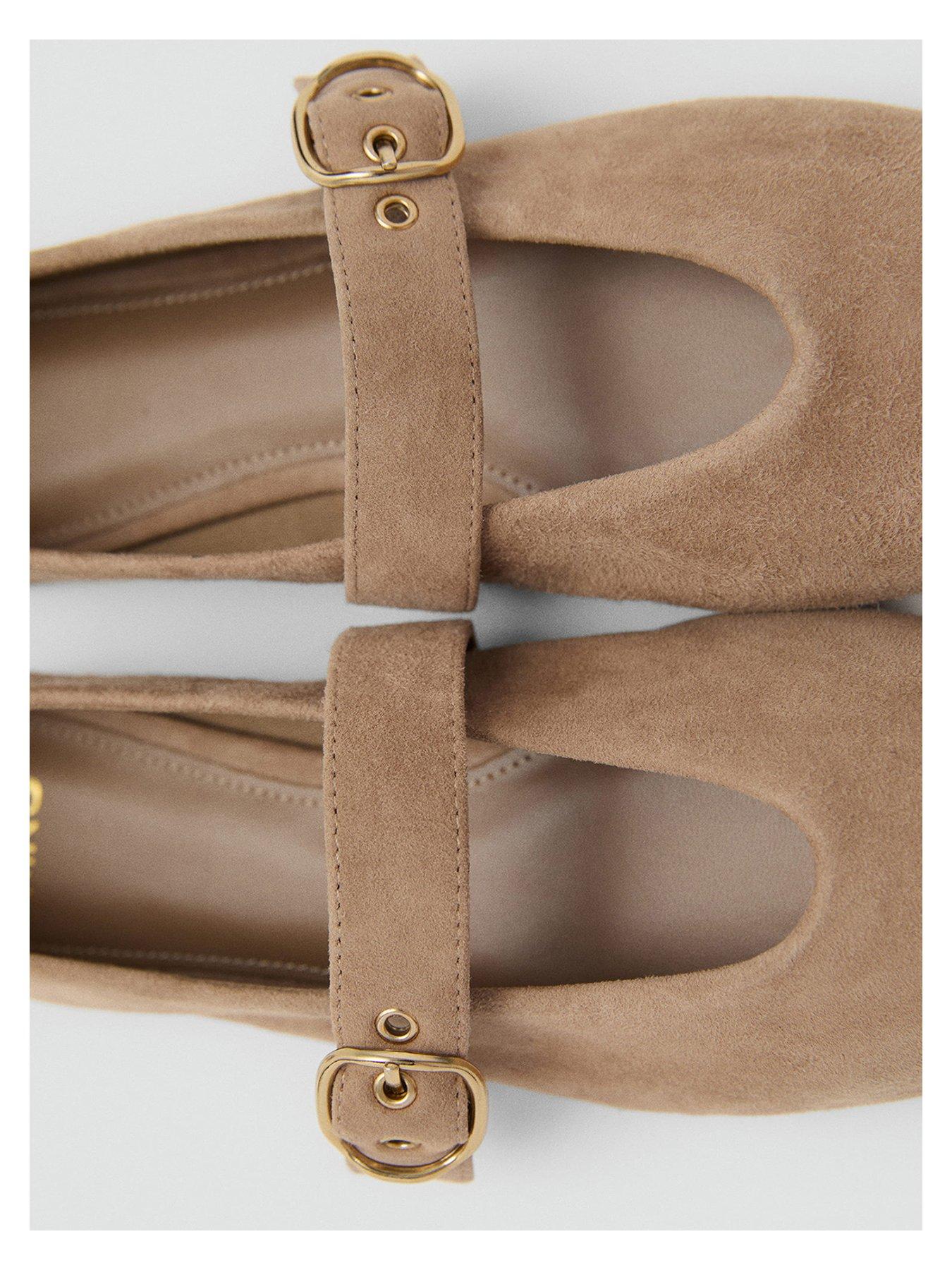 Image 3 of 4 of Mango Suede Leather Ballerina Flat